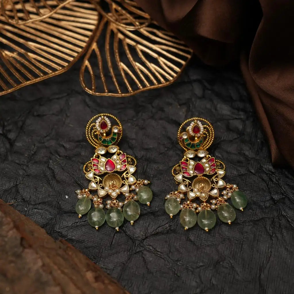 Madana Polki Chandbali Earrings