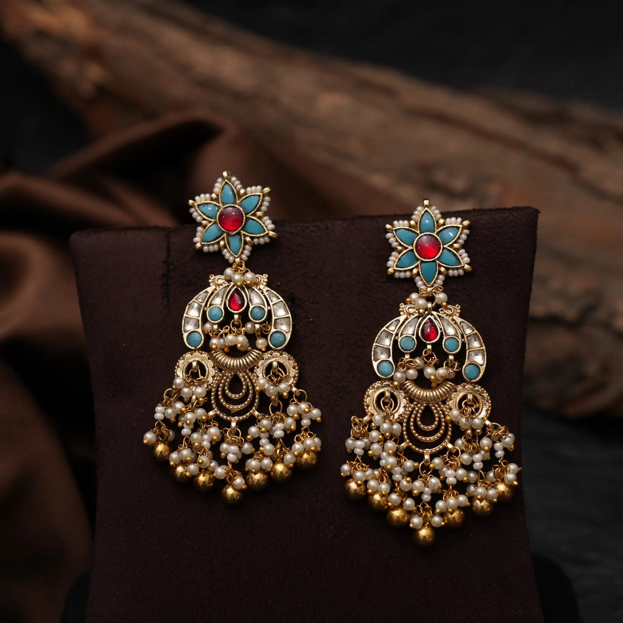 Madanika Polki Designer Earrings