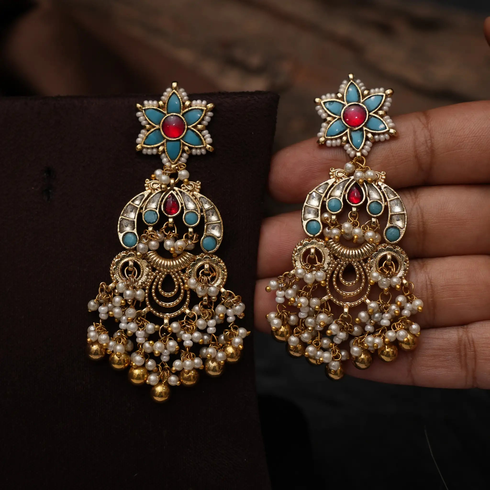 Madanika Polki Designer Earrings