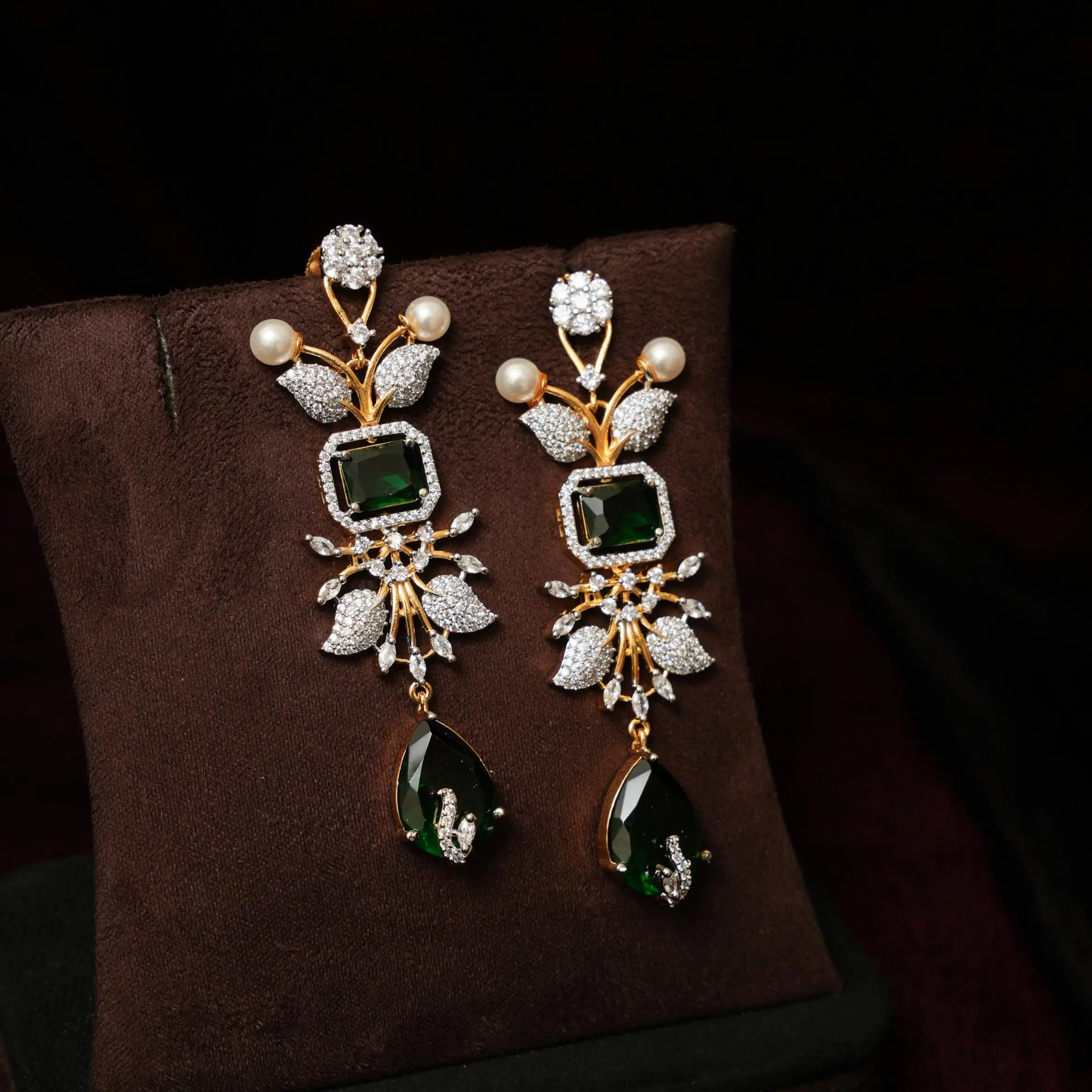 Malini Zircon Necklace - Emerald Green