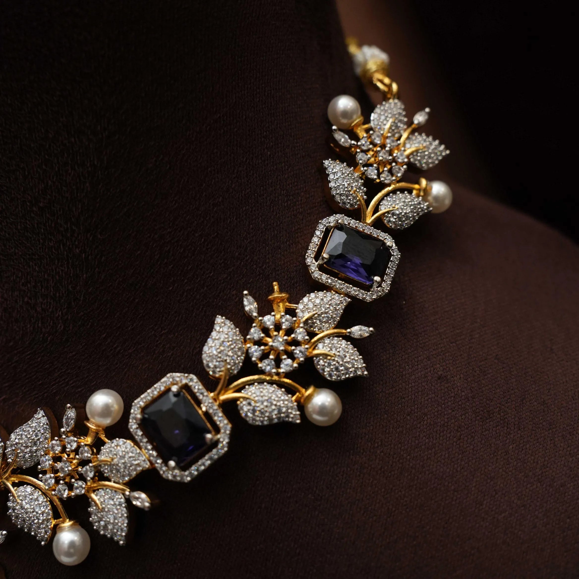 Malini Zircon Necklace - Purple