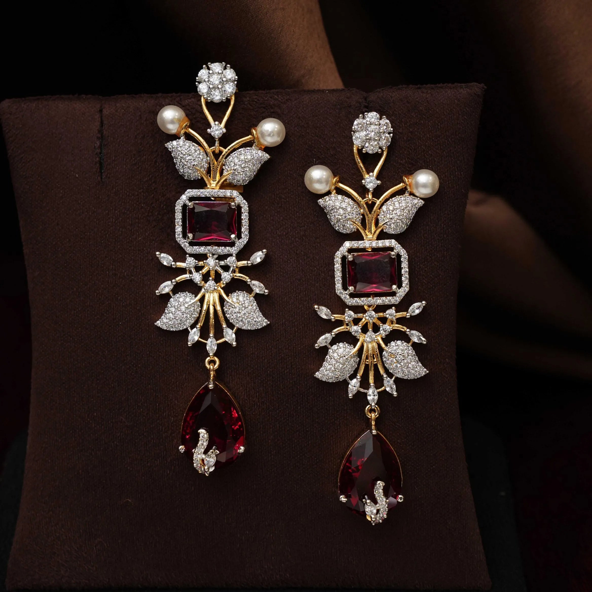 Malini Zircon Necklace - Red