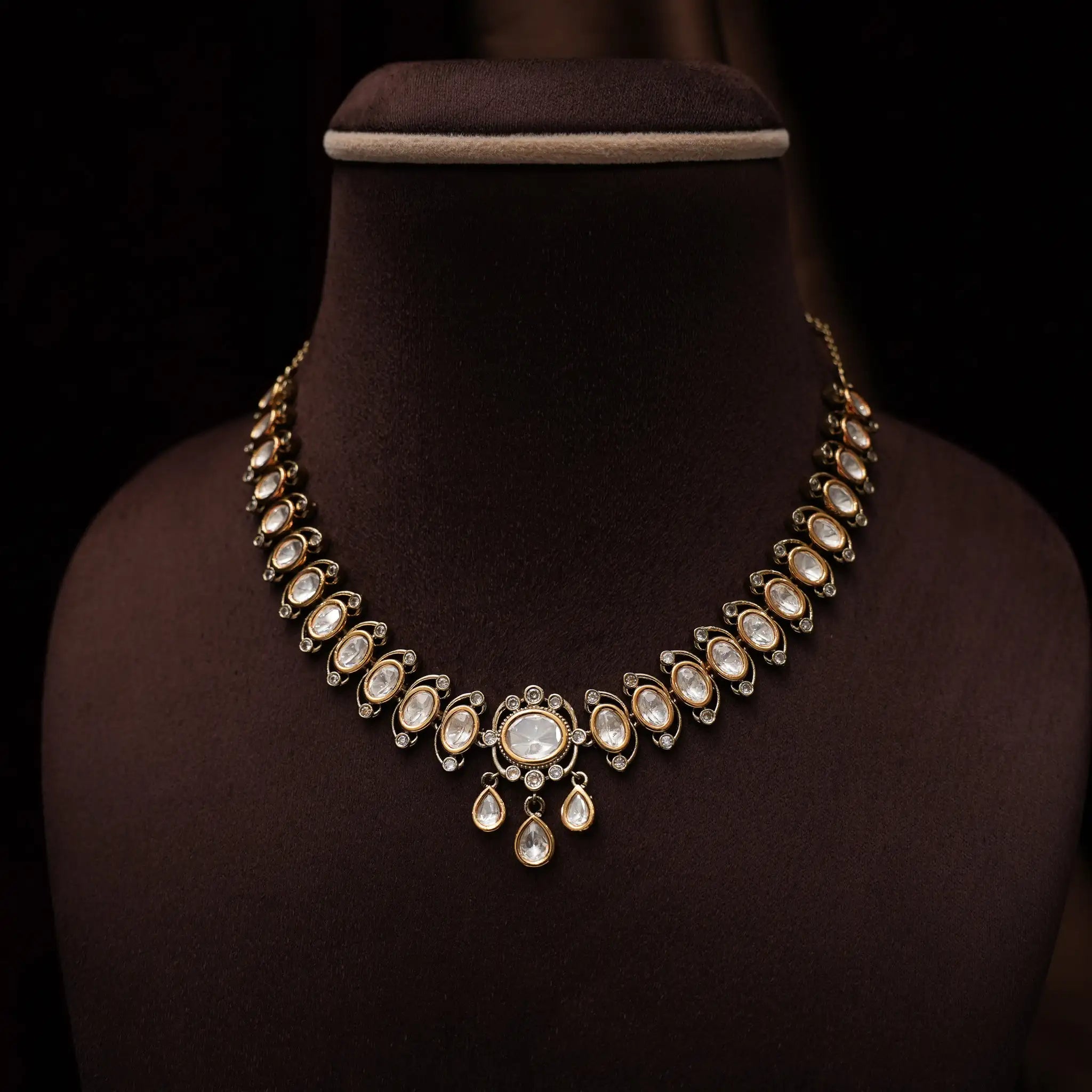 Manisha Victorian Polki Necklace - Victorian Finish