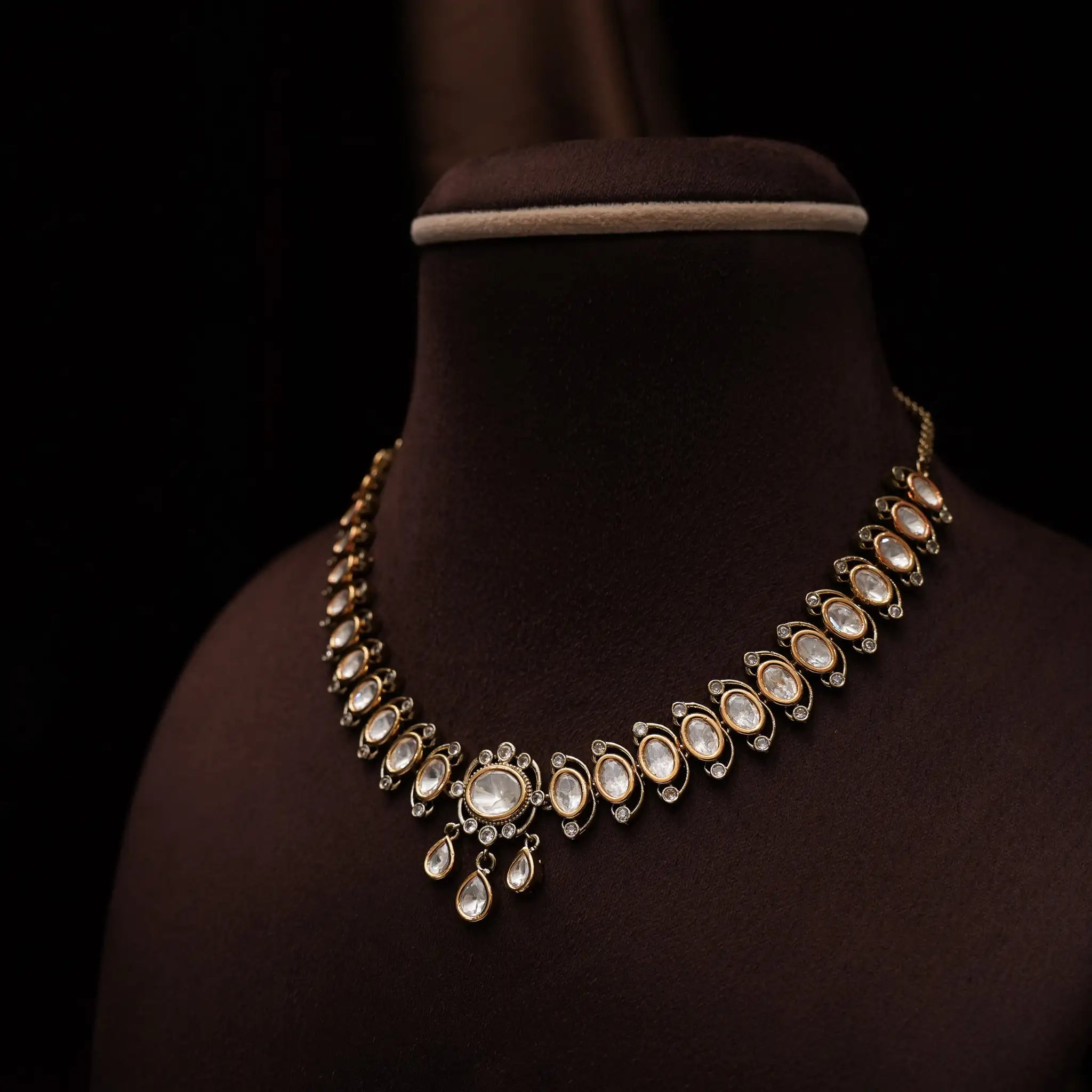 Manisha Victorian Polki Necklace - Victorian Finish