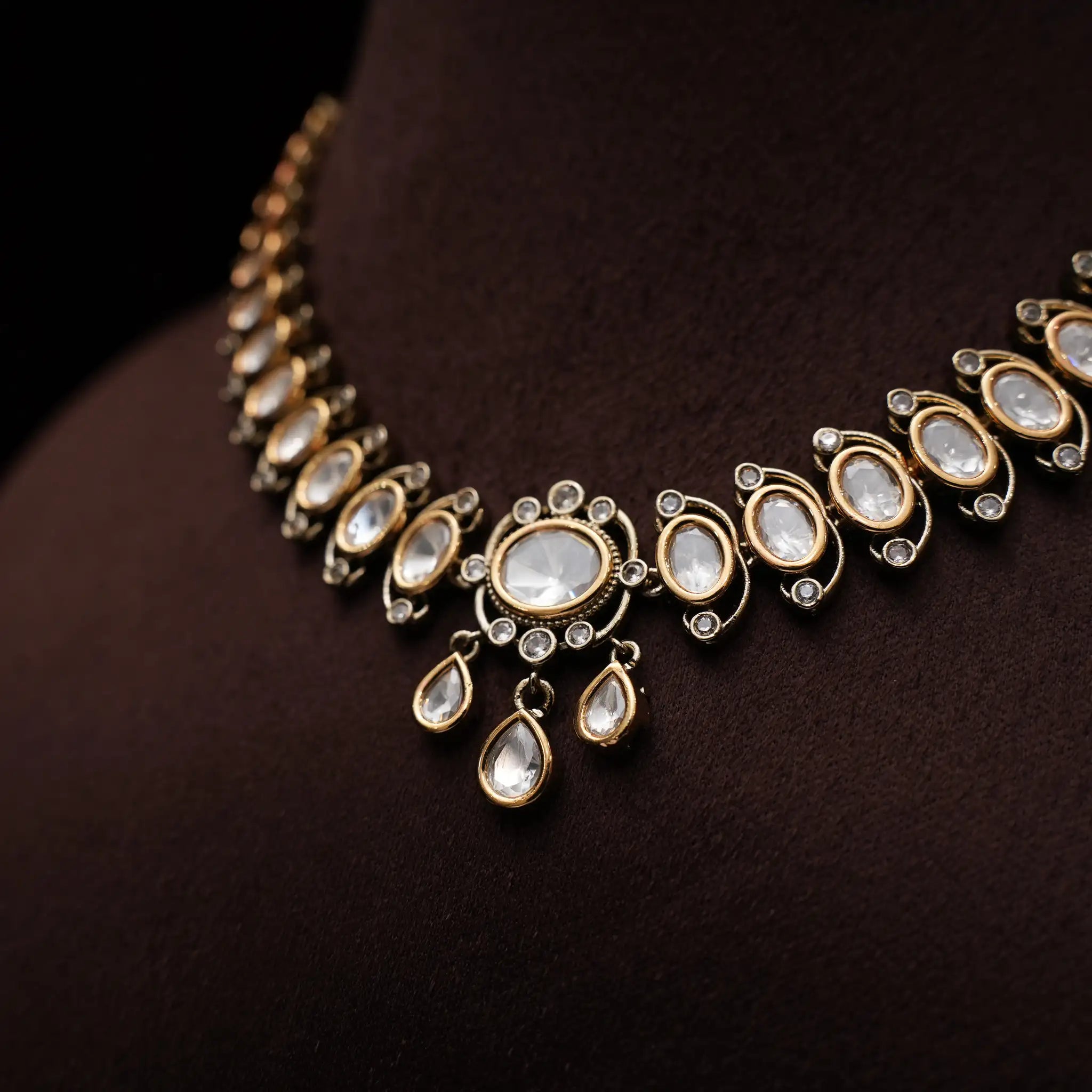 Manisha Victorian Polki Necklace - Victorian Finish