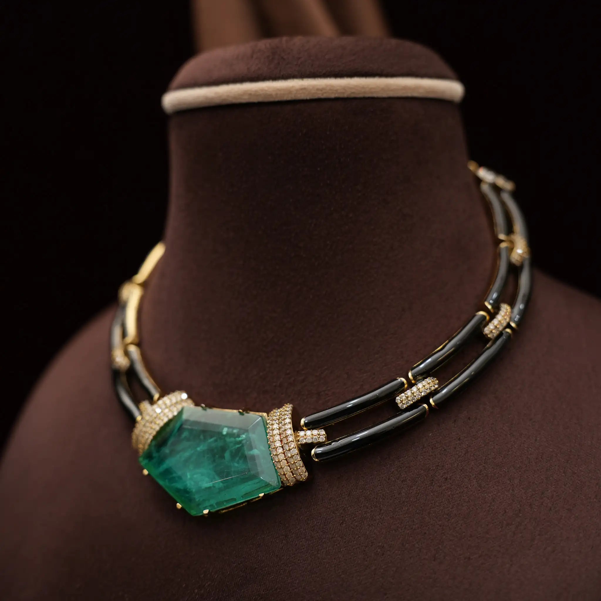 Matilda Statement Necklace - Emerald Green