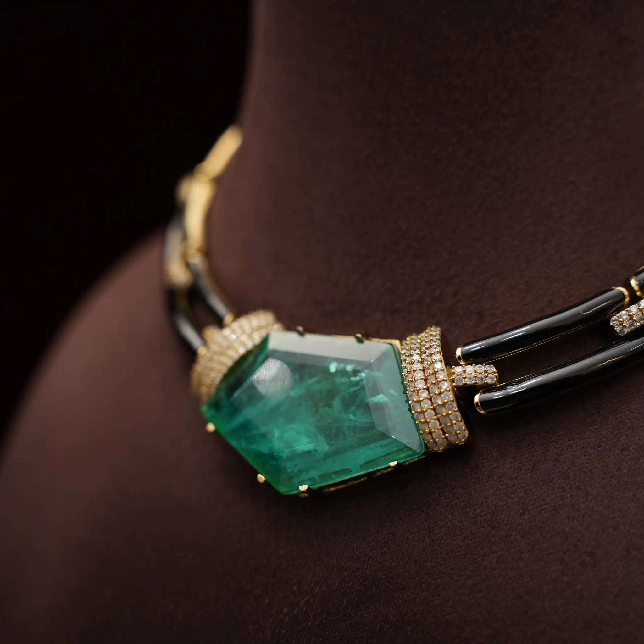 Matilda Statement Necklace - Emerald Green