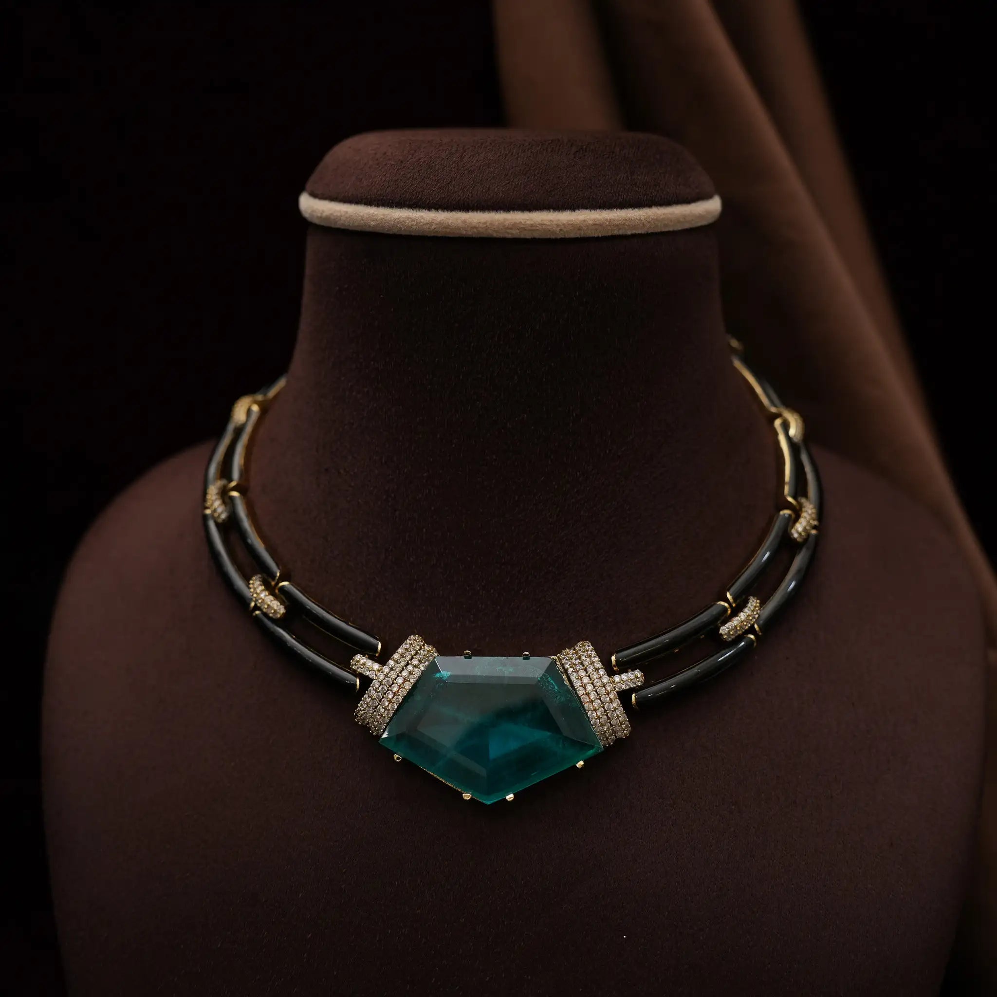 Matilda Statement Necklace - Teal Green