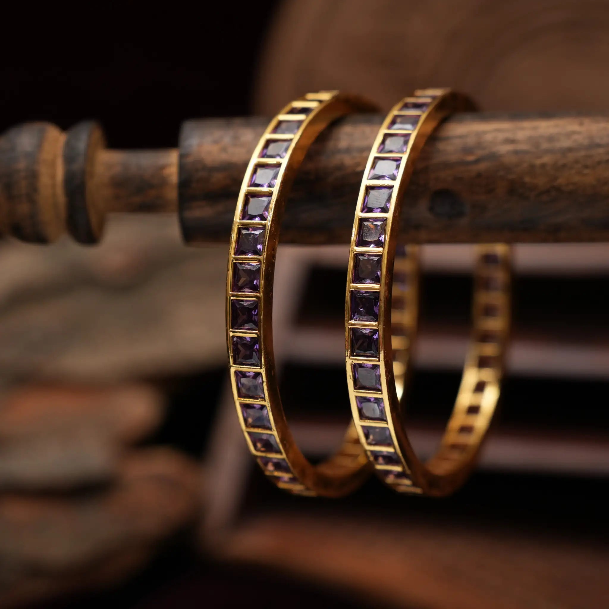 Meera Antique Bangles - Purple