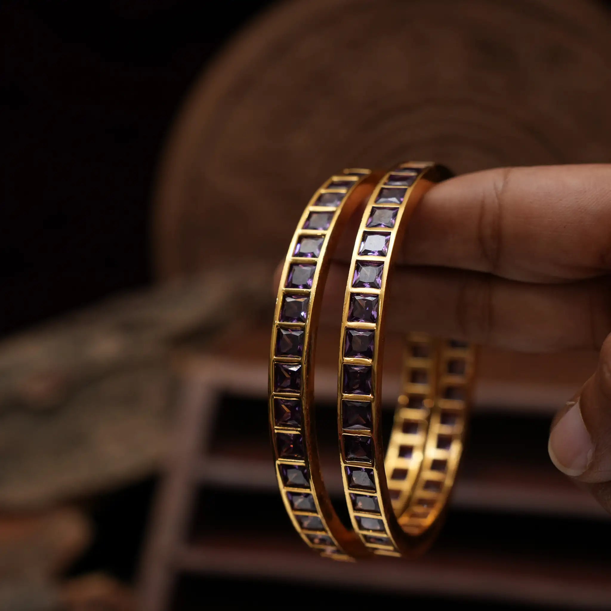 Meera Antique Bangles - Purple
