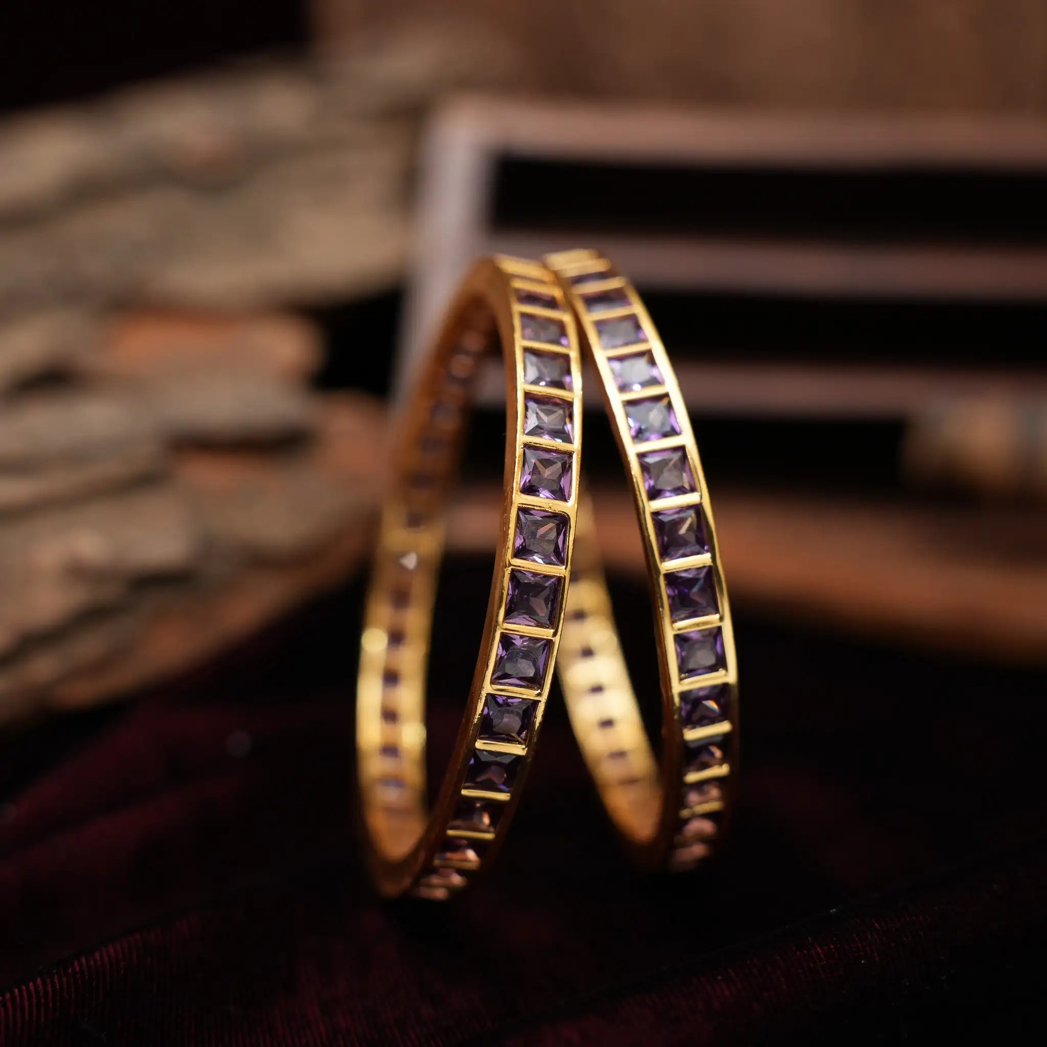 Meera Antique Bangles - Purple