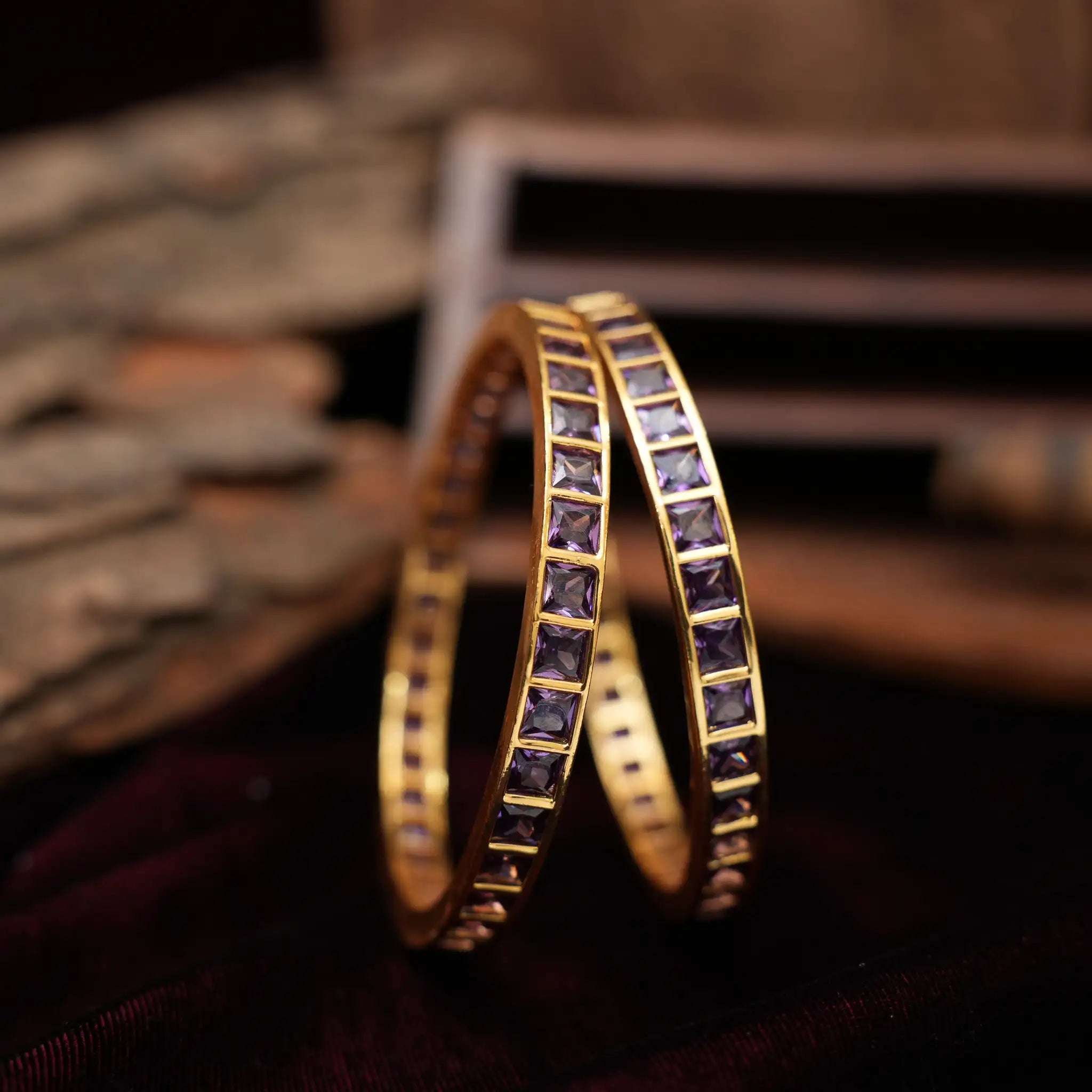 Meera Antique Bangles - Purple