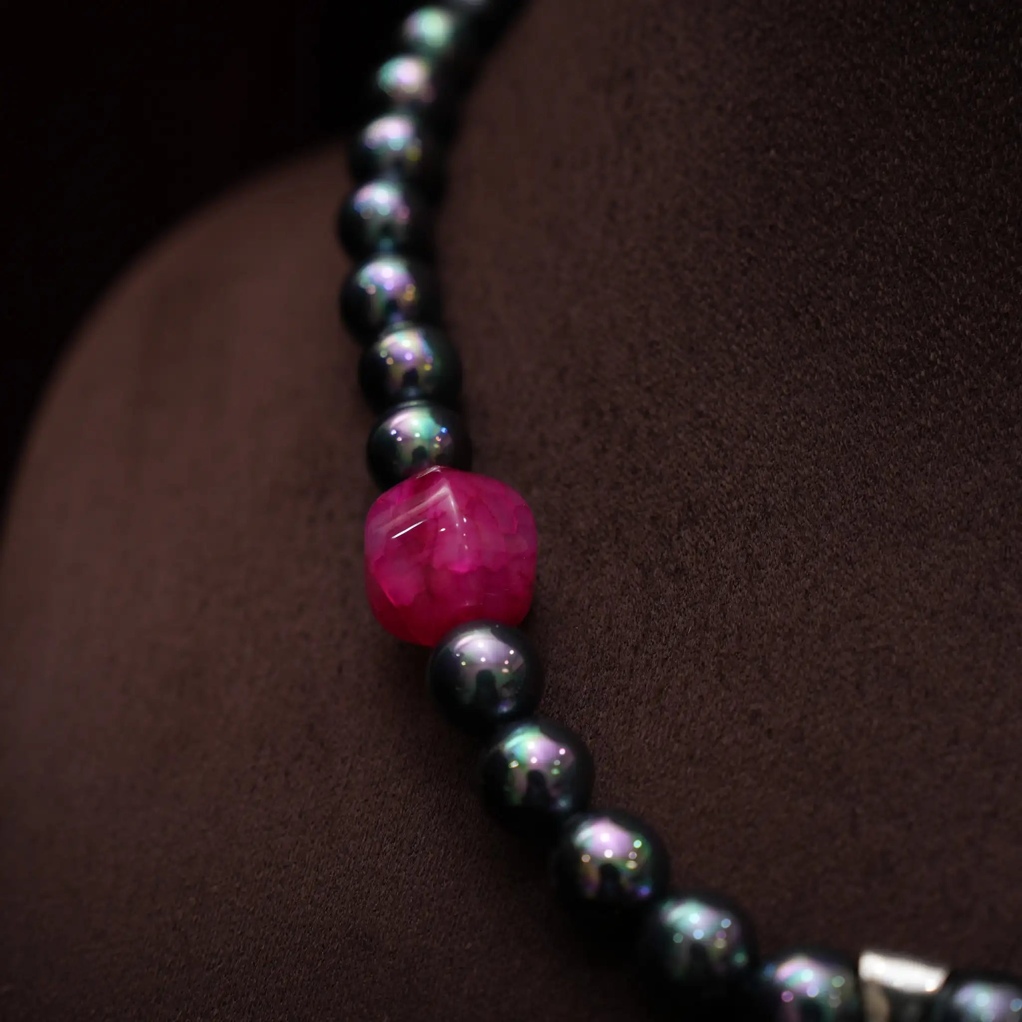 Meera Beaded Necklace - Grey