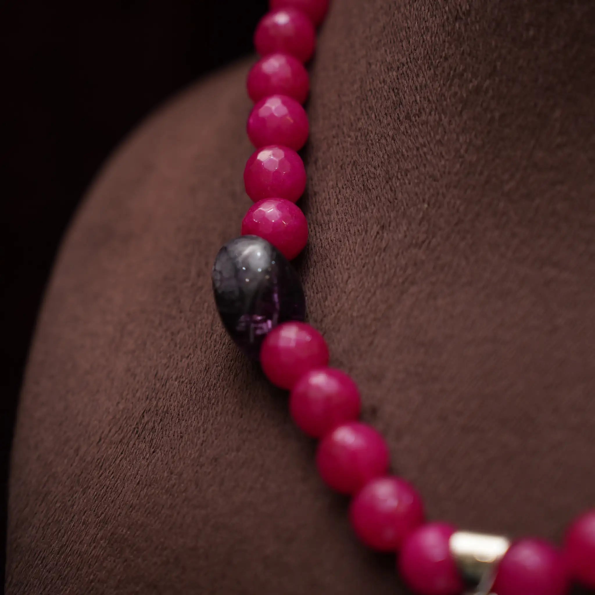 Meera Beaded Necklace - Reddish Pink