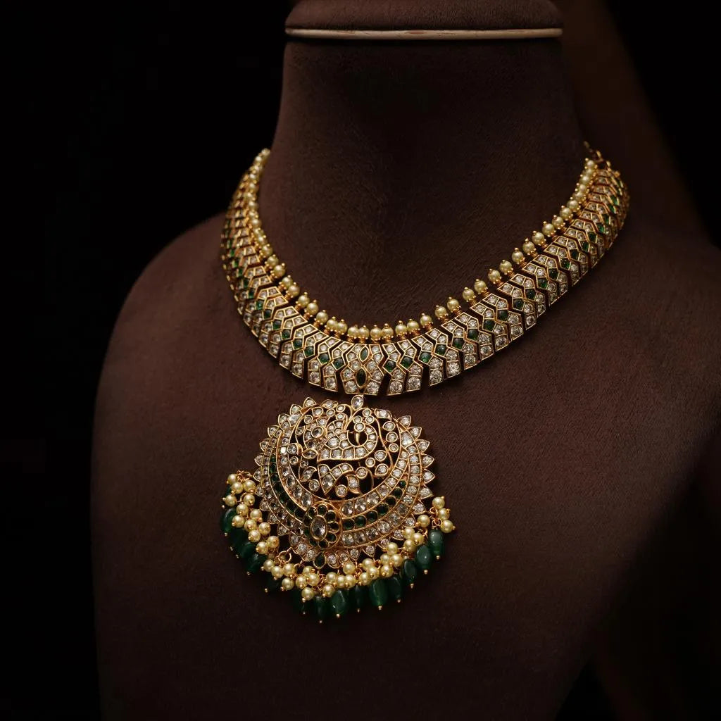 Mekhala Antique Necklace - Green