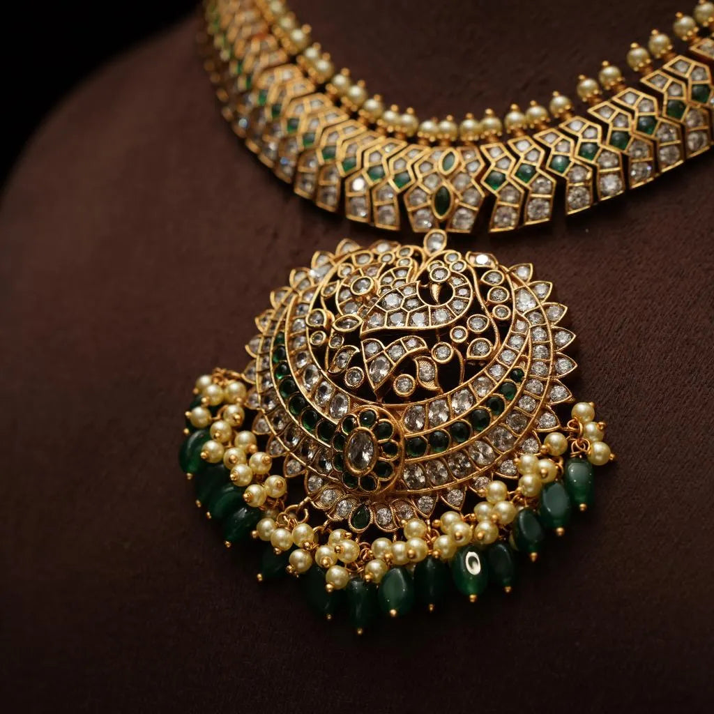 Mekhala Antique Necklace - Green