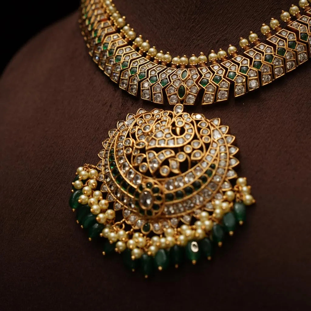 Mekhala Antique Necklace - Green