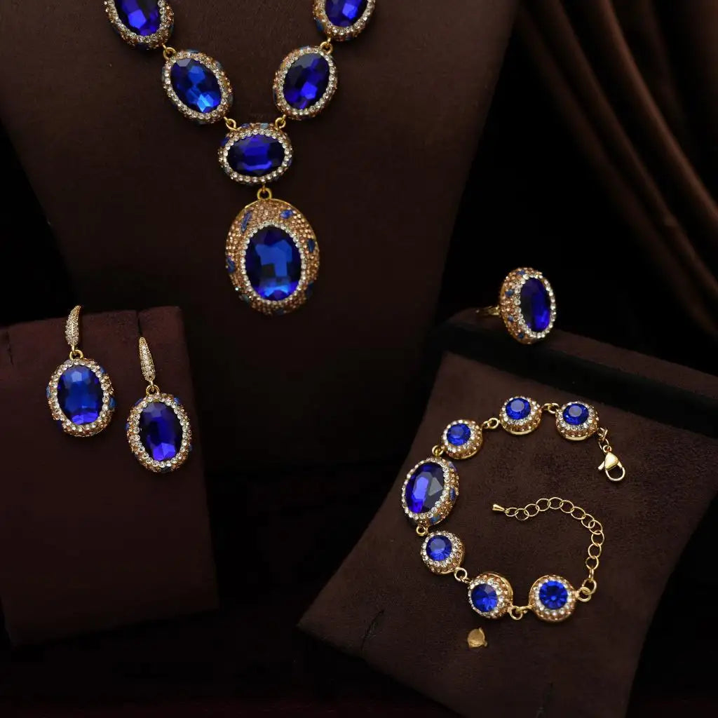 Mevika Zircon Necklace - Blue