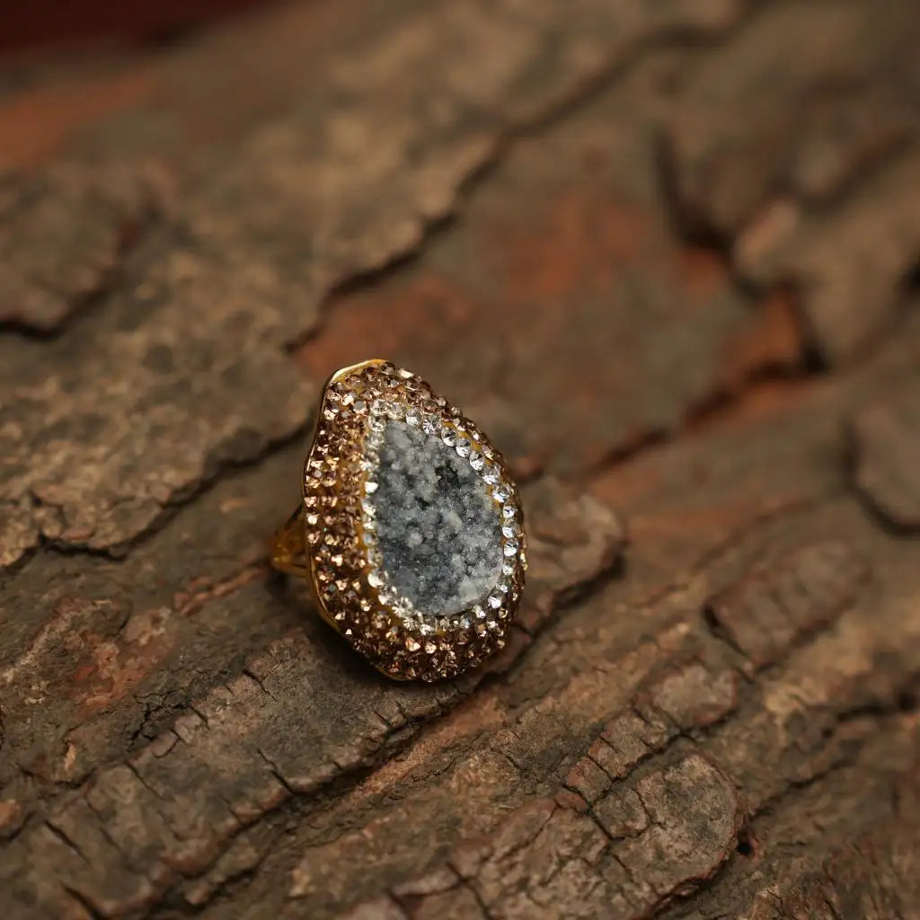 Mevika Zircon Necklace - Grey