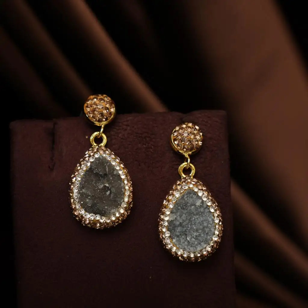 Mevika Zircon Necklace - Grey