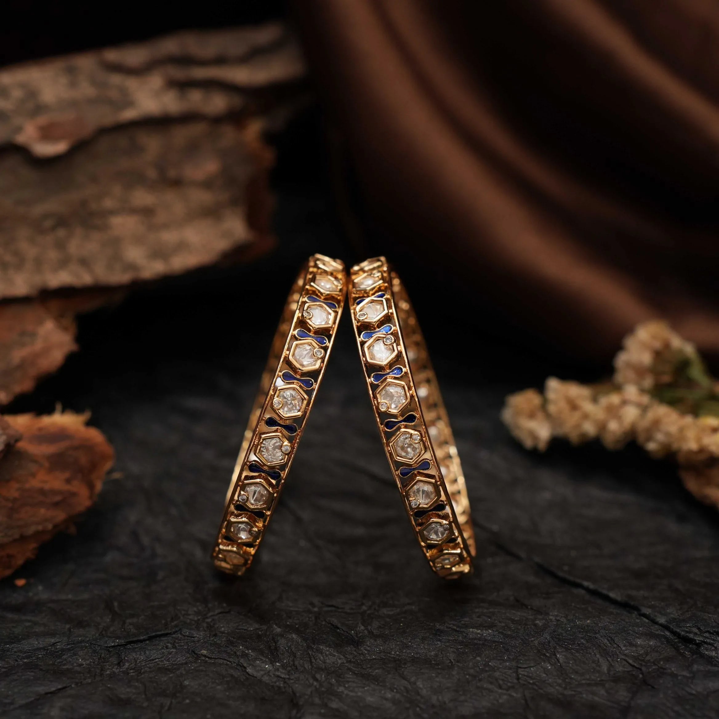 Mia Polki Bangles - Blue