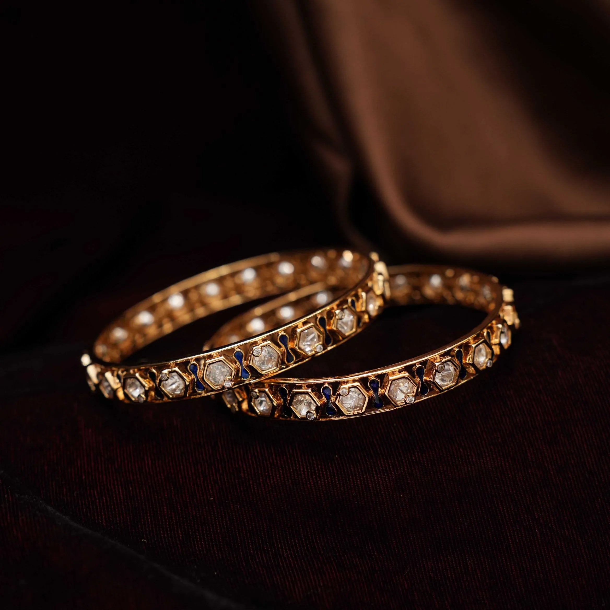 Mia Polki Bangles - Blue