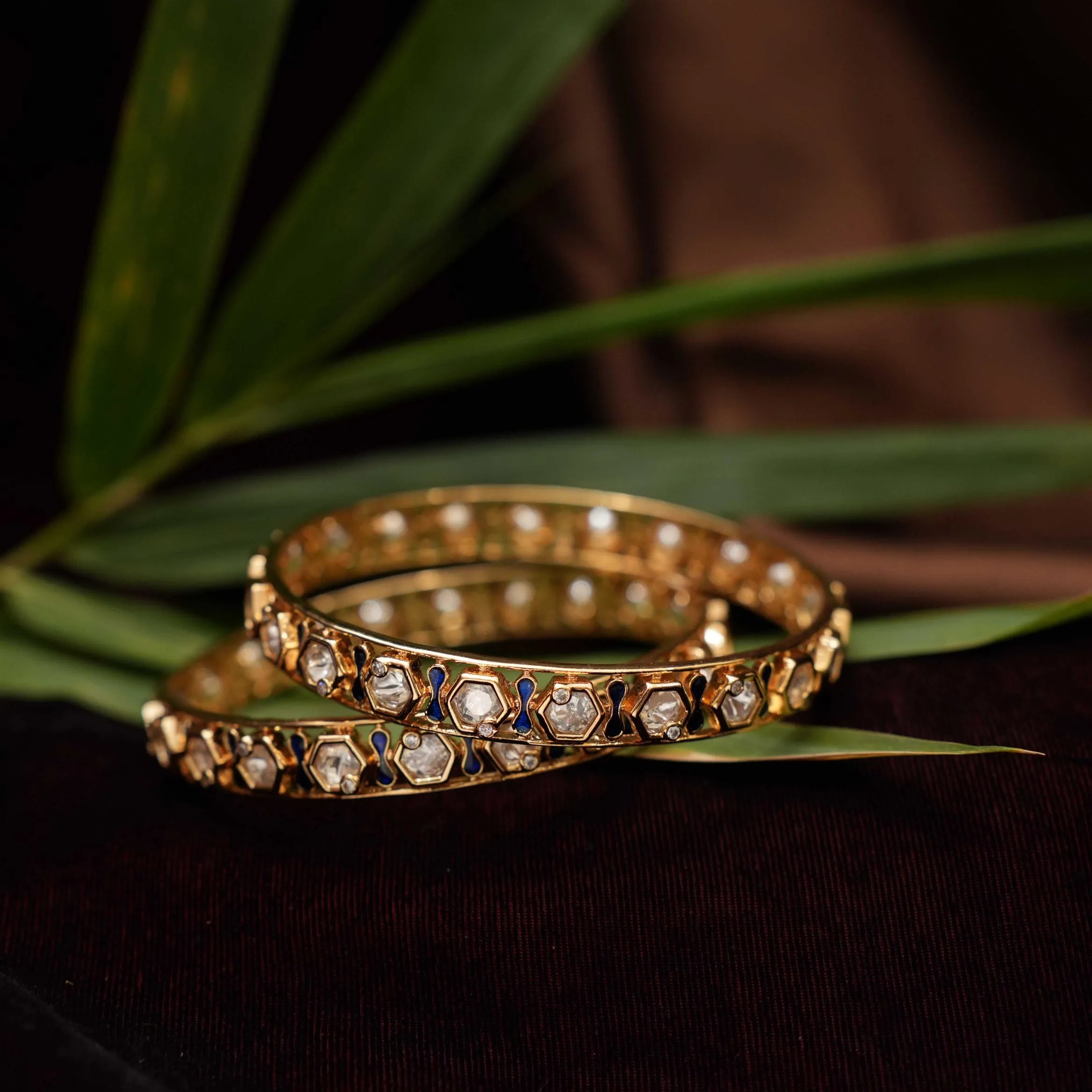 Mia Polki Bangles - Blue