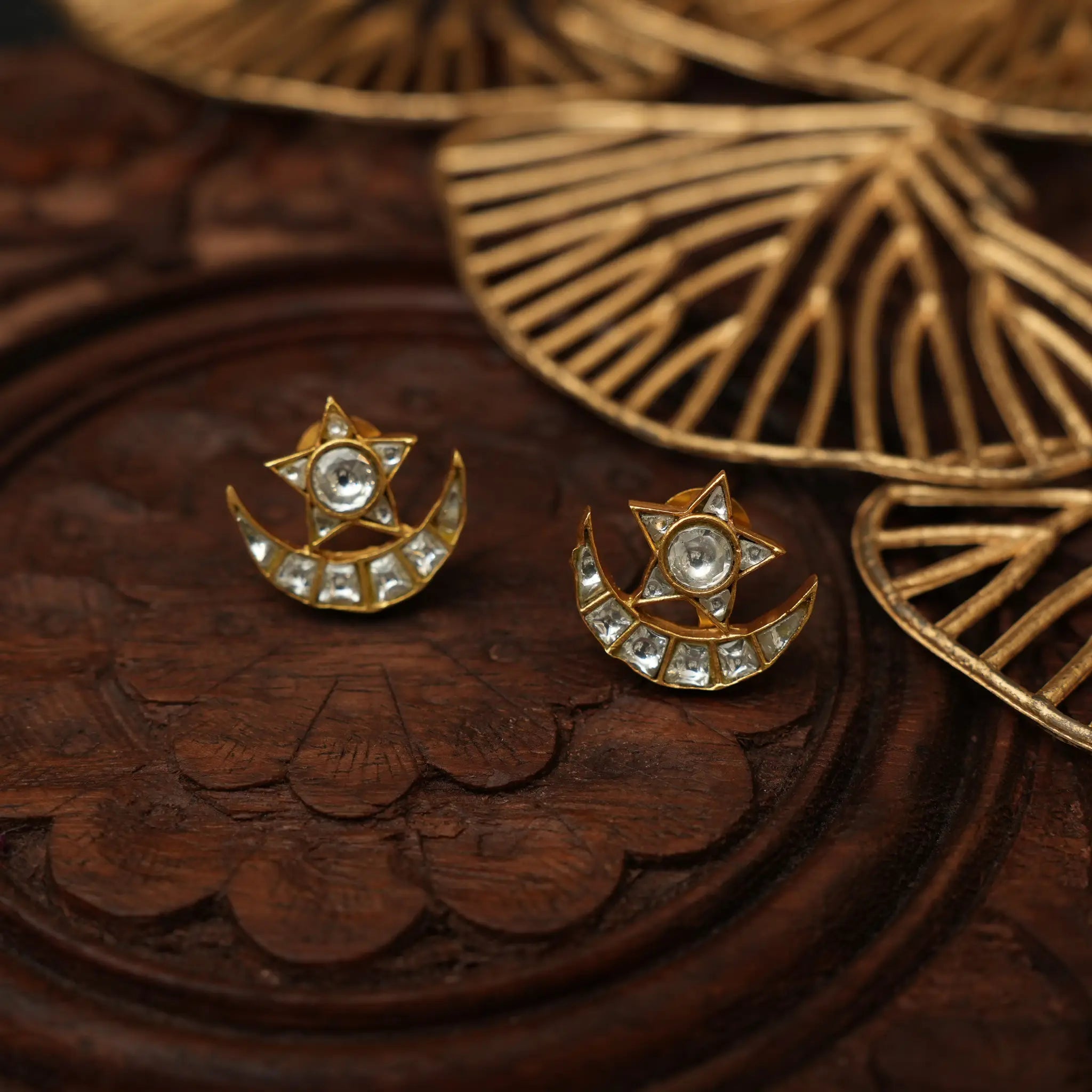 Millie Chand Polki Ear Stud- White