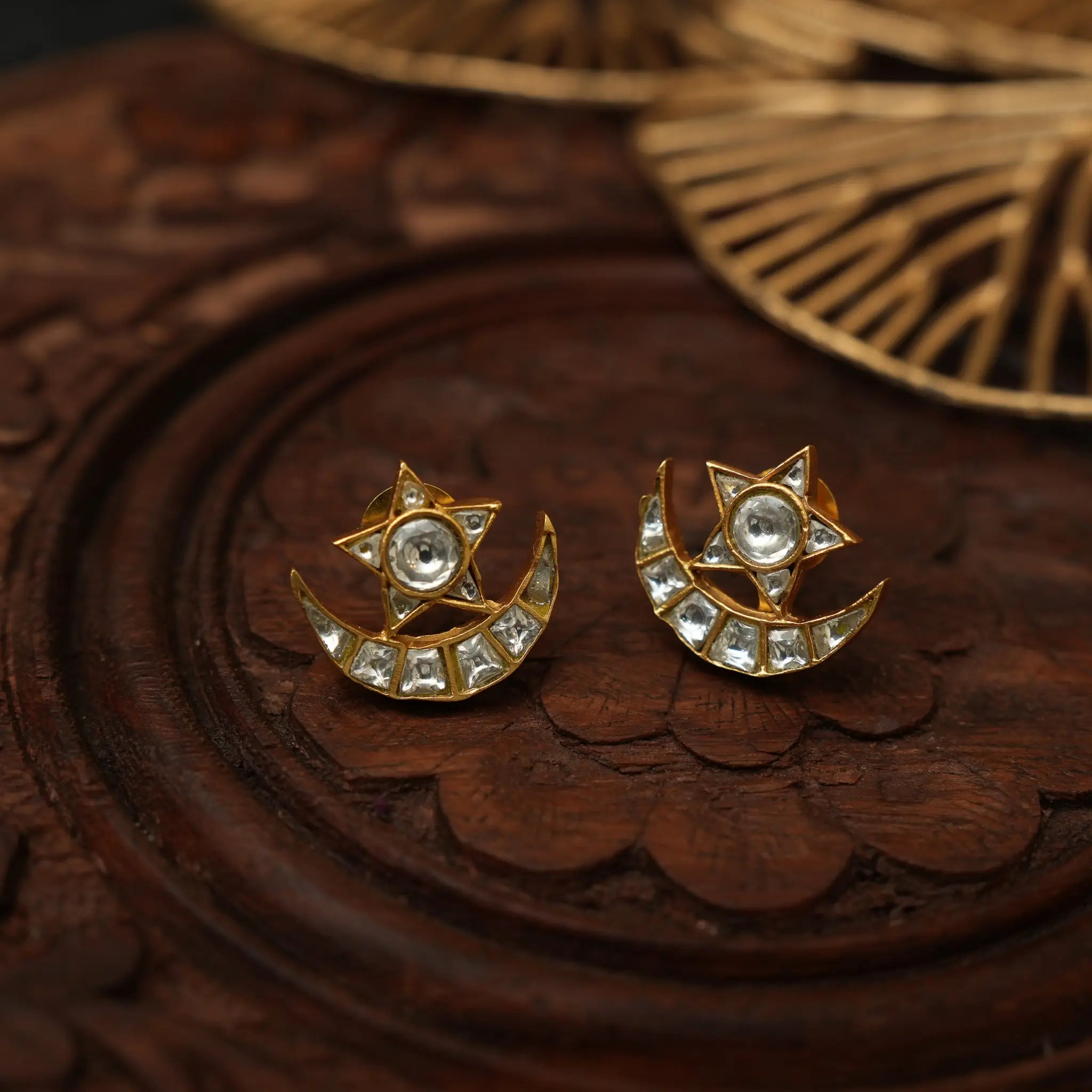 Millie Chand Polki Ear Stud- White