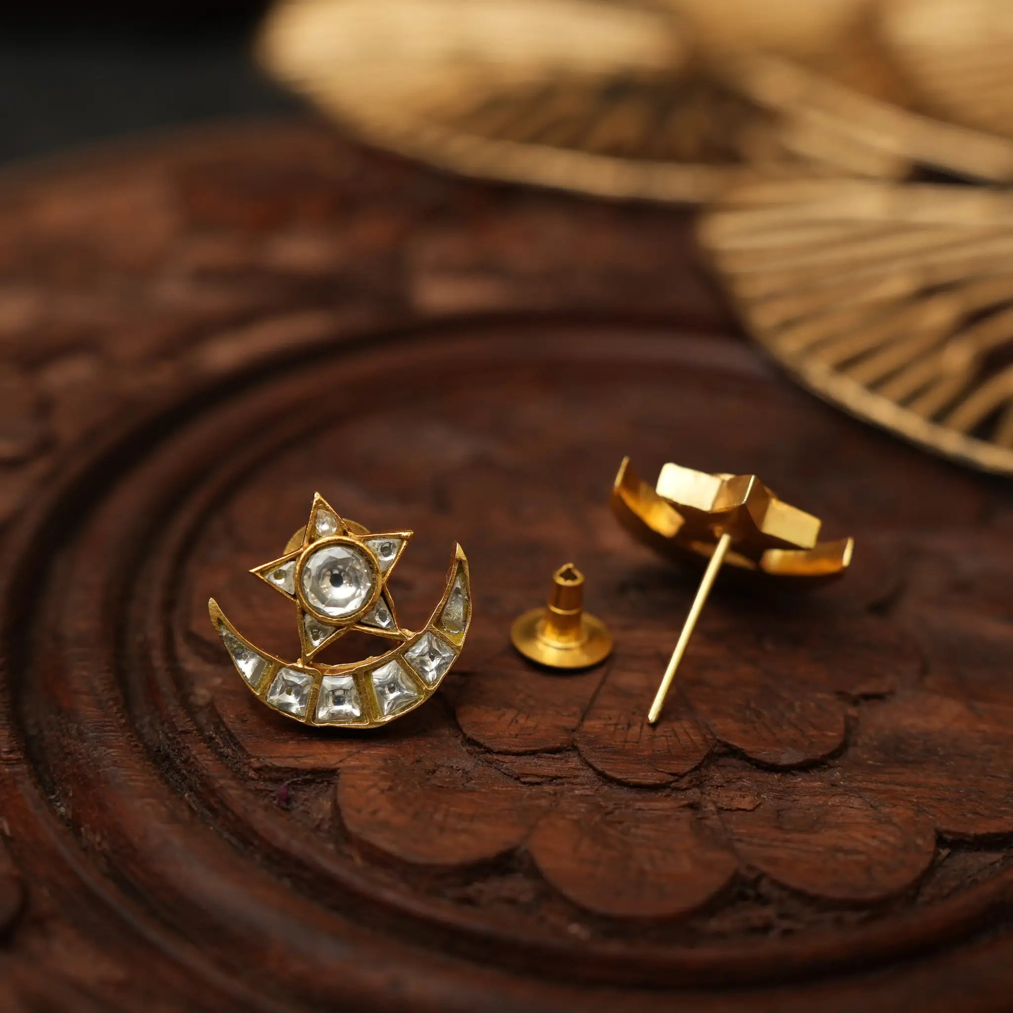 Millie Chand Polki Ear Stud- White