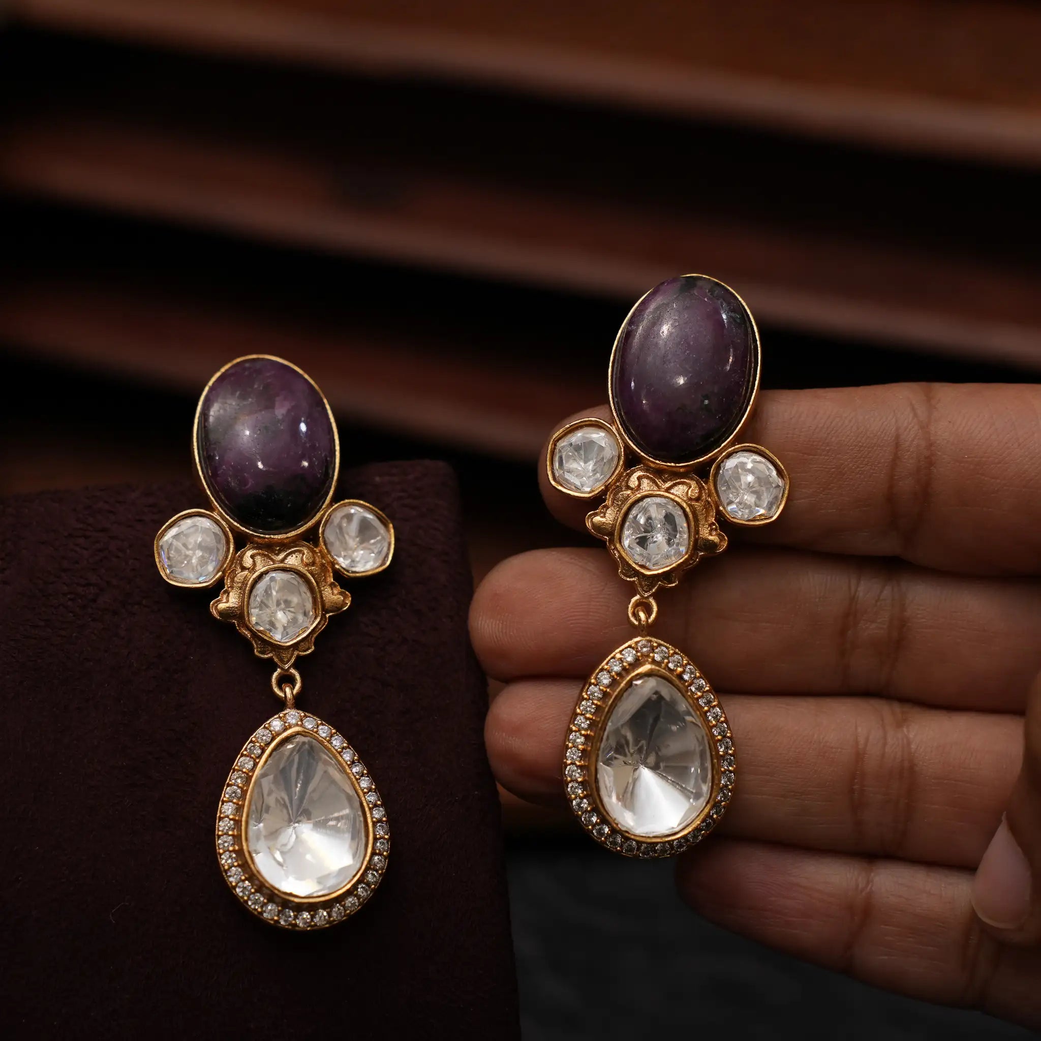 Minal Polki Designer Earrings