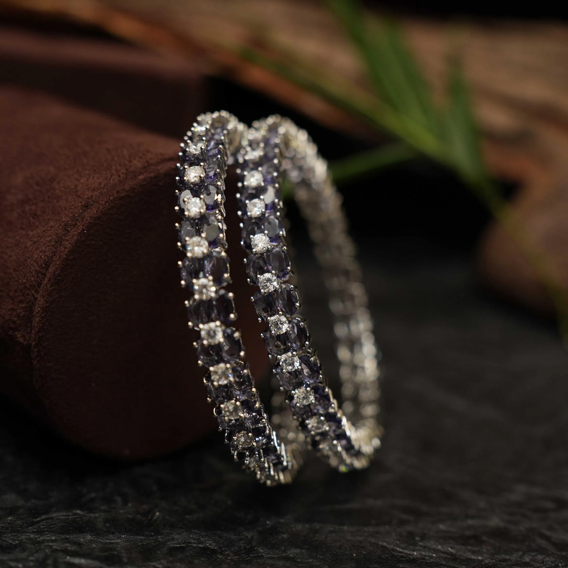 Minnu Zircon Bangle - Lilac - Rimli Boutique