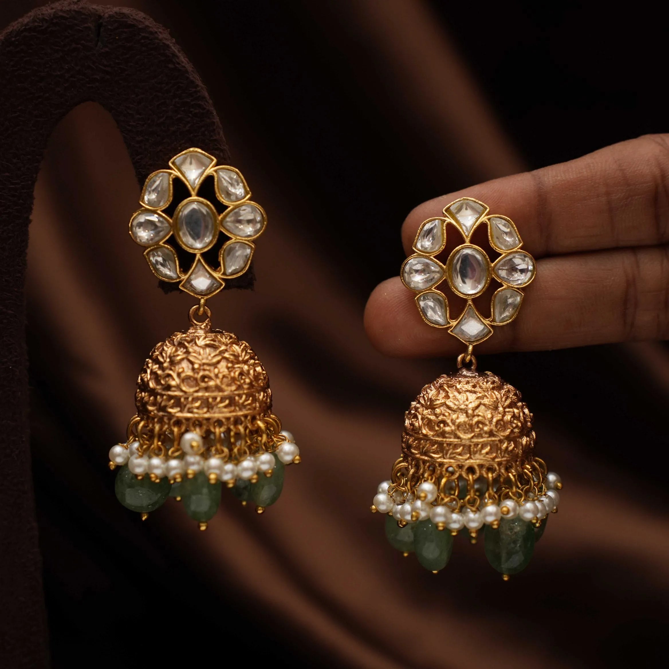 Miranya Polki Jhumka Earrings