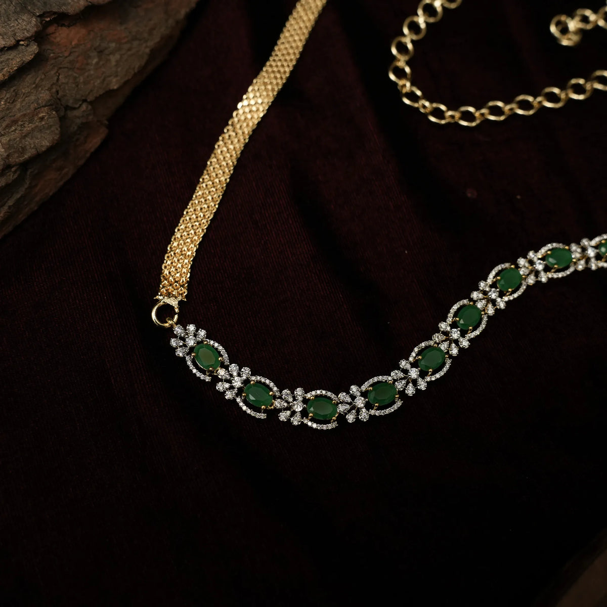 Mishika Zircon Hip Belt - Green