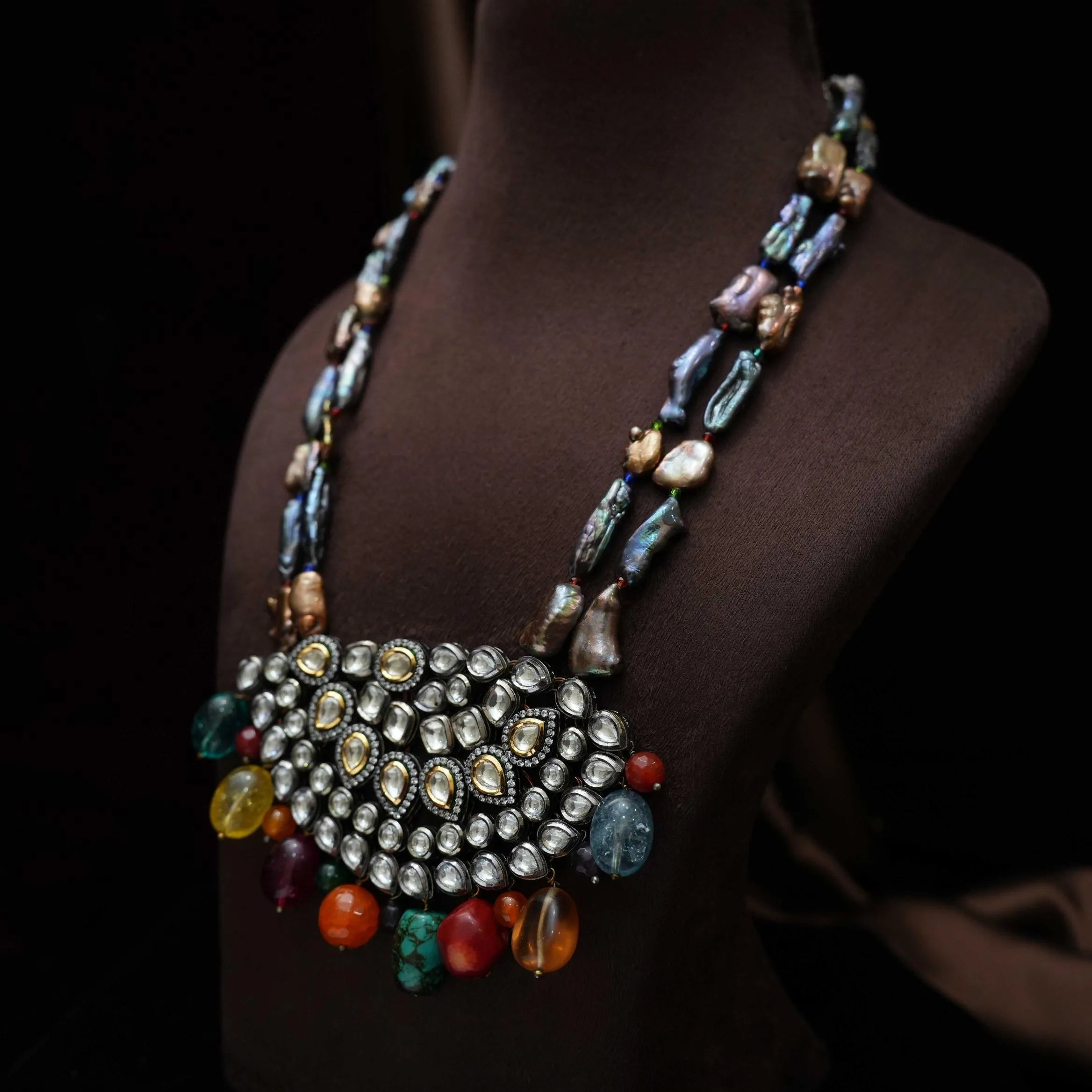 Mithra Statement Kundan Necklace