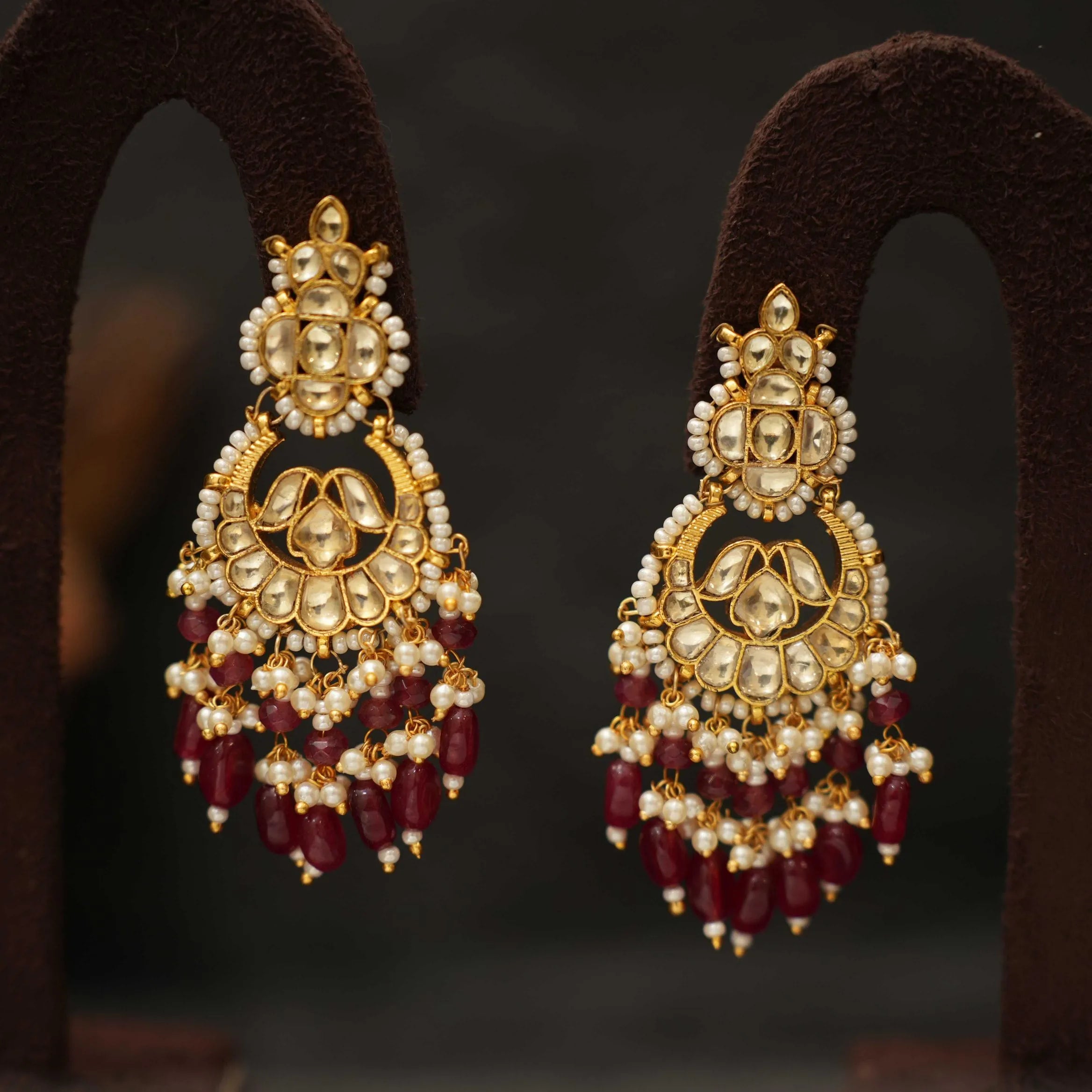 Mohita Polki Chandbali Earrings