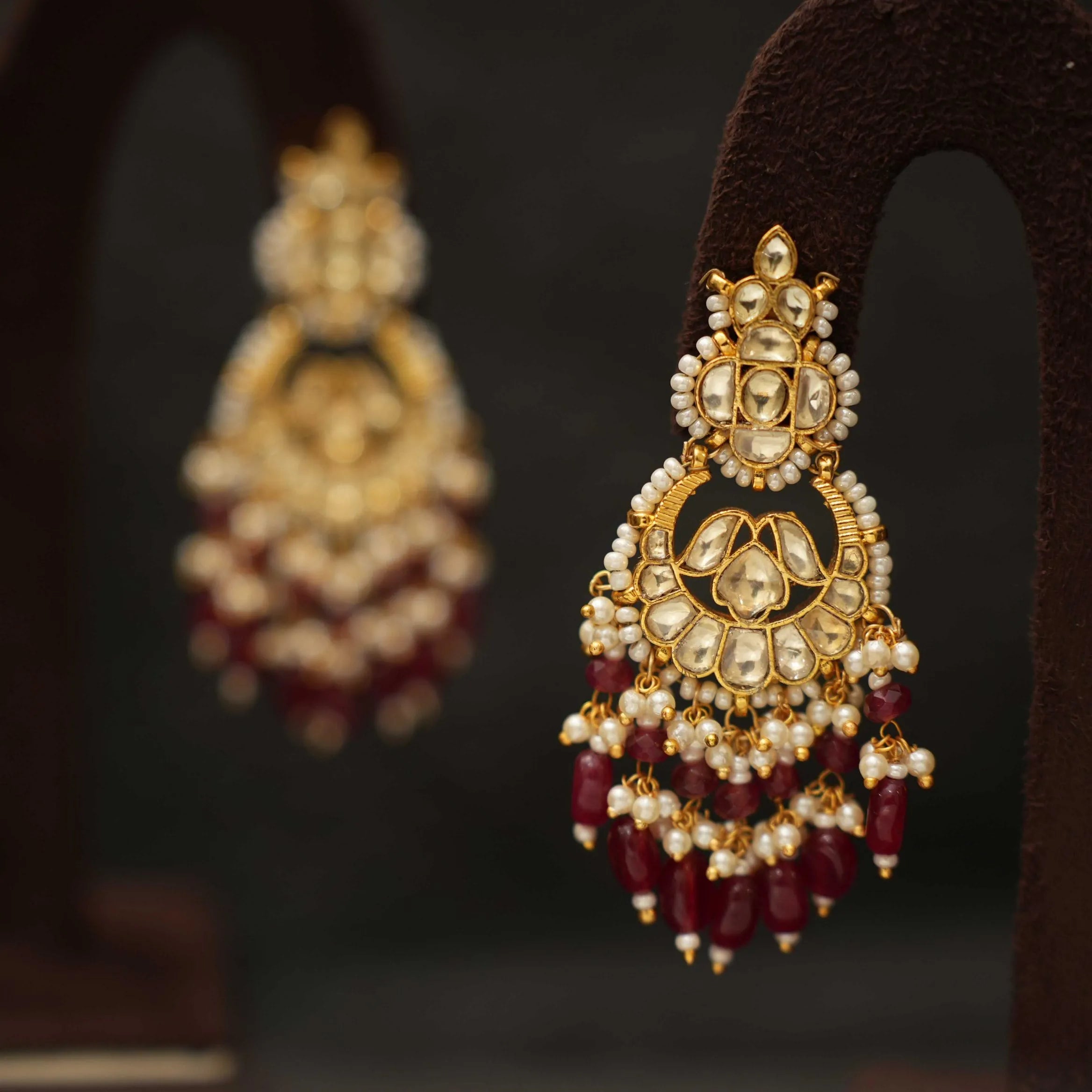 Mohita Polki Chandbali Earrings