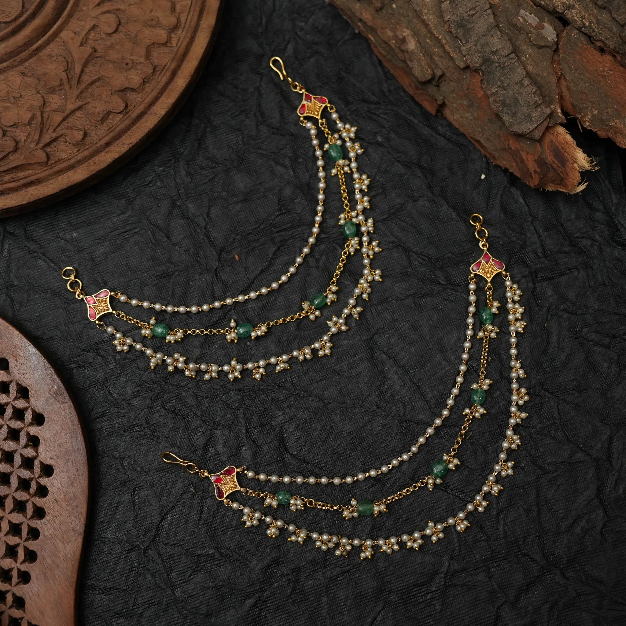 Mridhula Polki Ear Chain