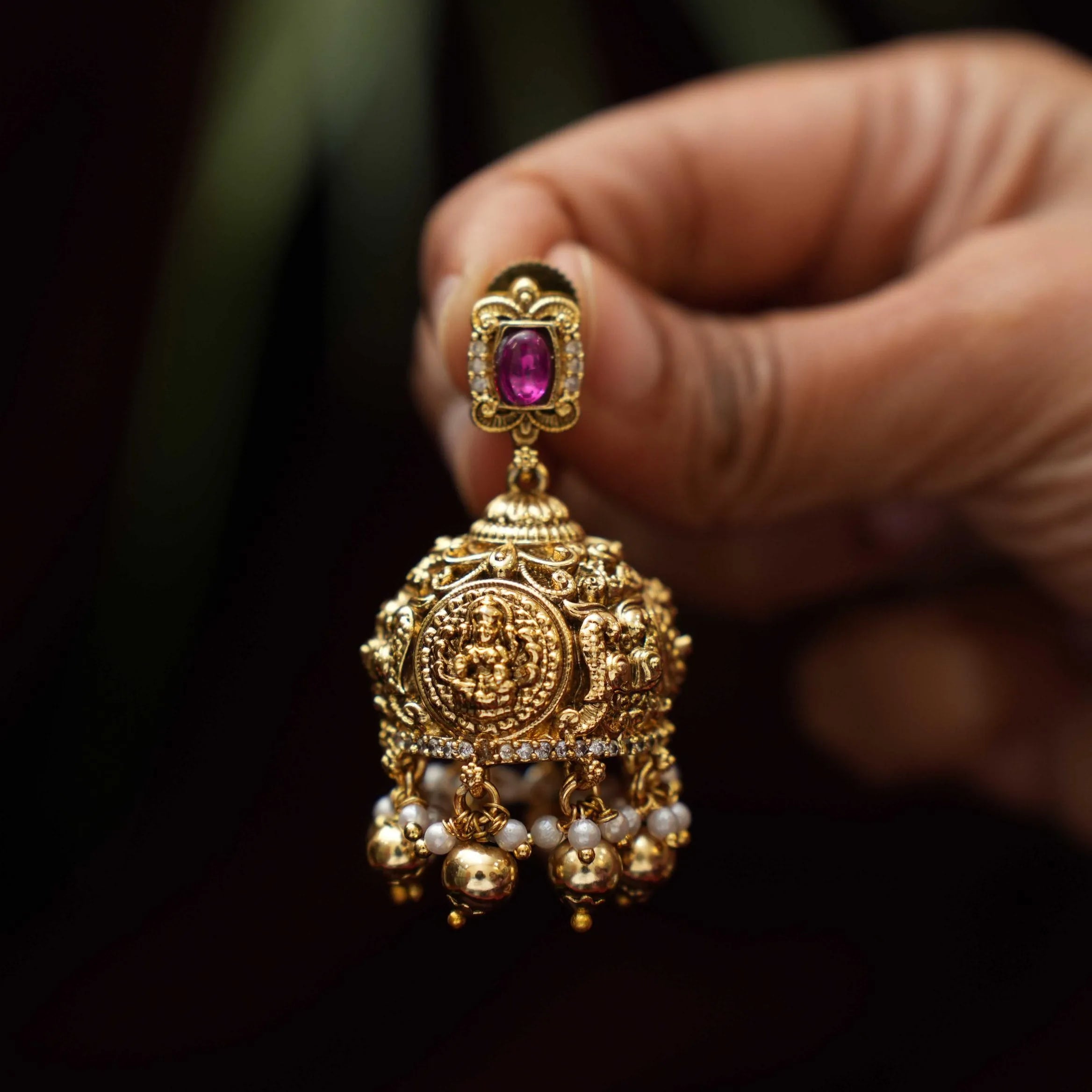 Myra Antique Jhumka Earrings