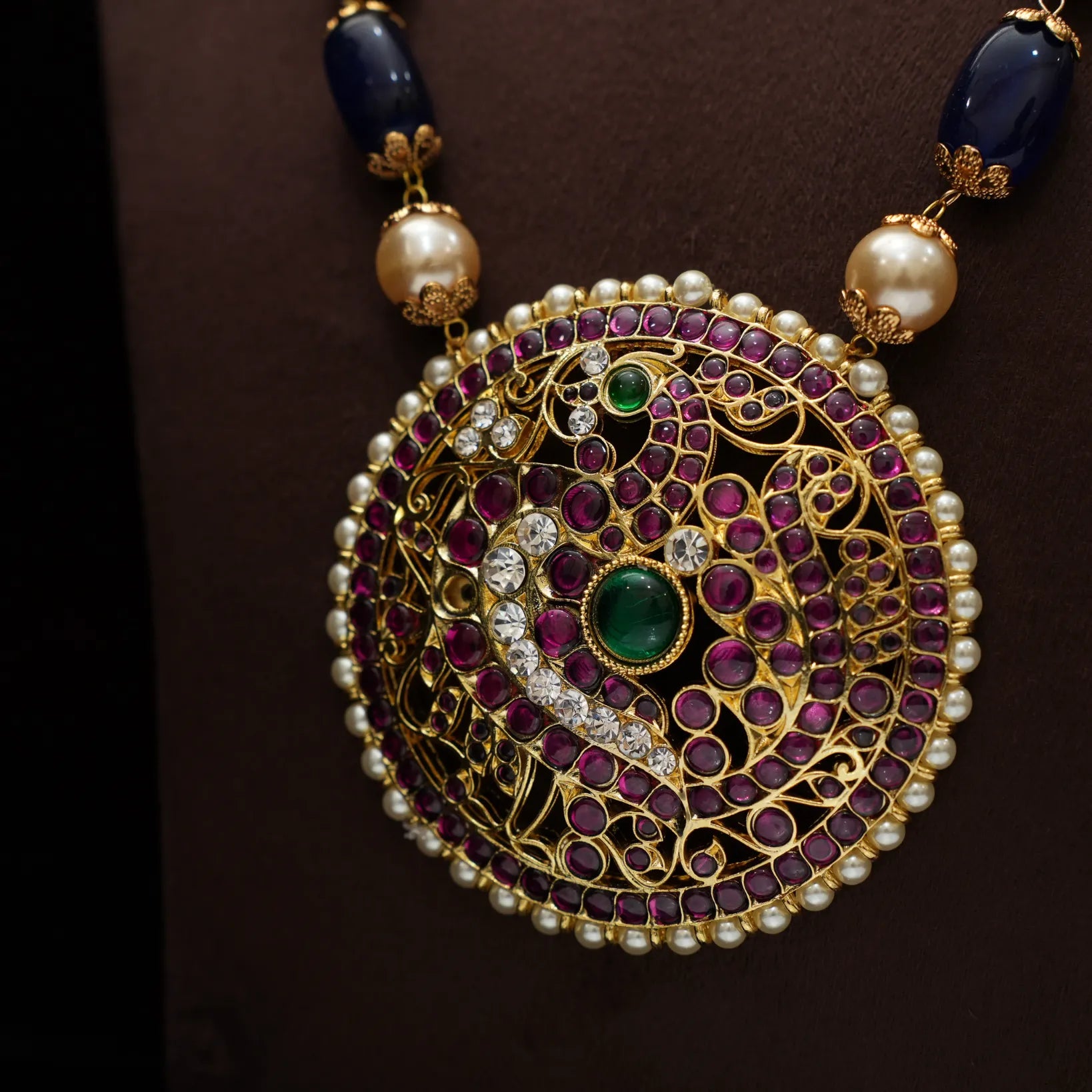Nachni Beaded Antique Necklace - Blue