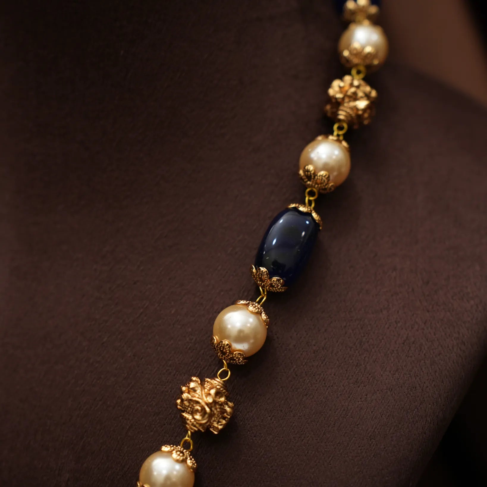 Nachni Beaded Antique Necklace - Blue