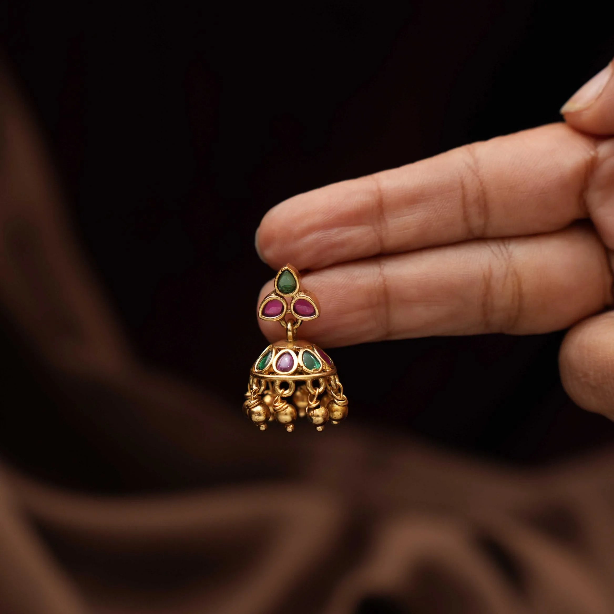 Naina Antique Mini Jhumka Earrings