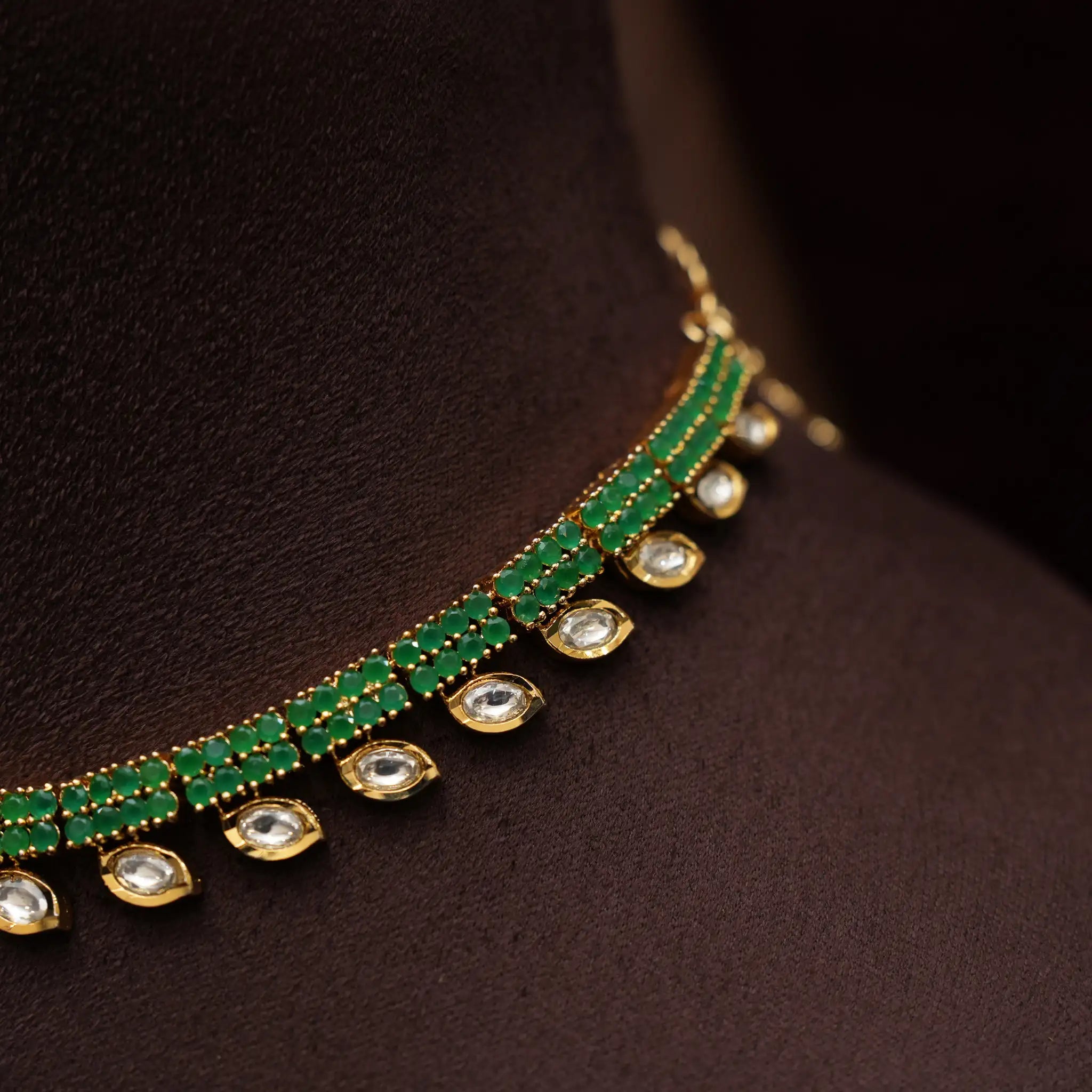 Naina Polki Necklace - Green