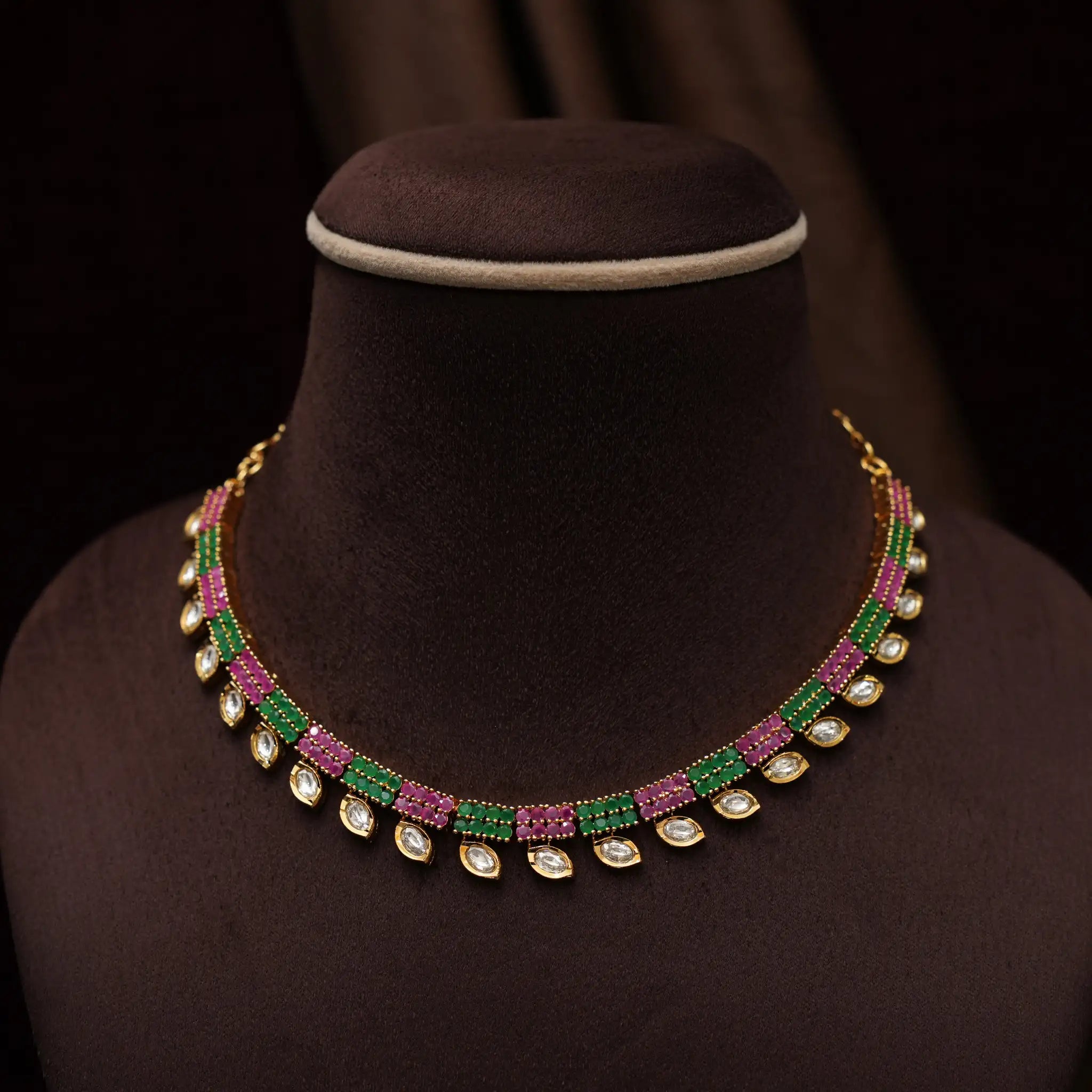 Naina Polki Necklace - Multicolor