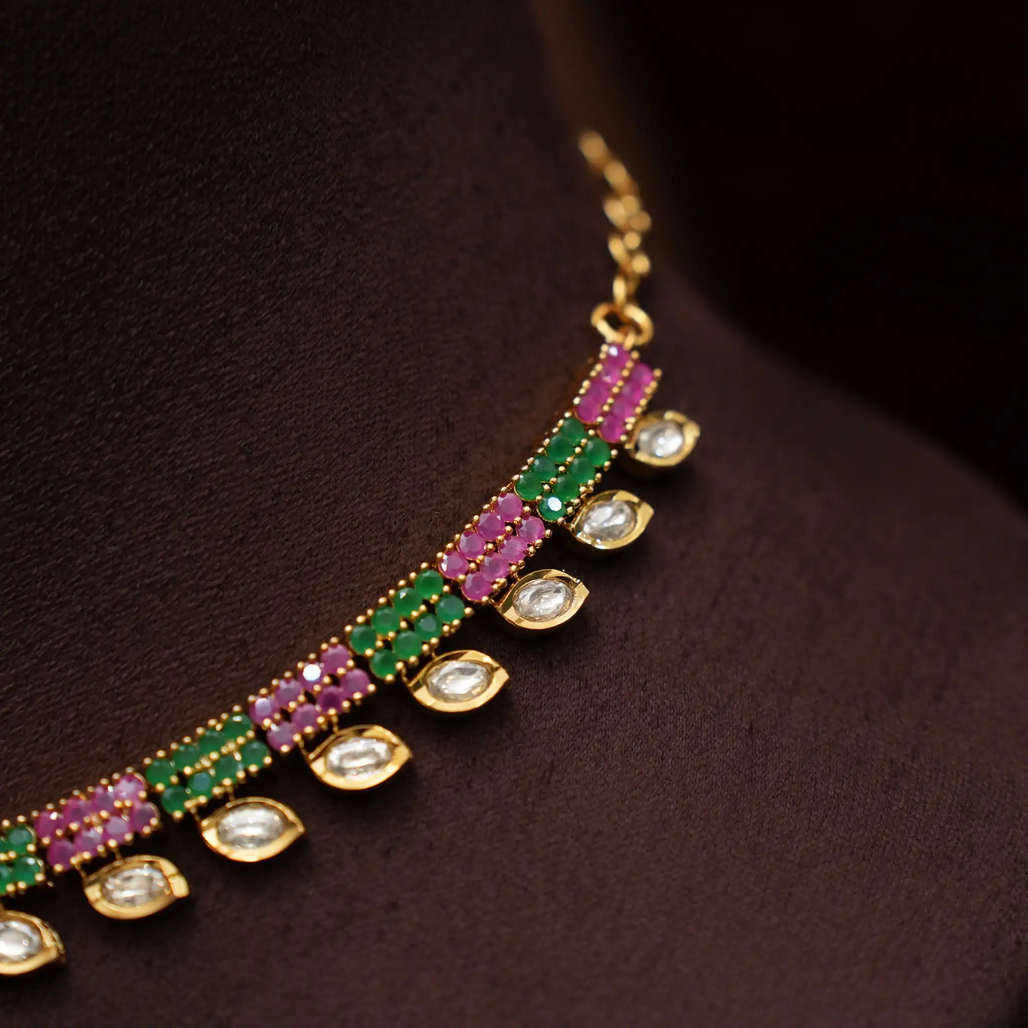 Naina Polki Necklace - Multicolor