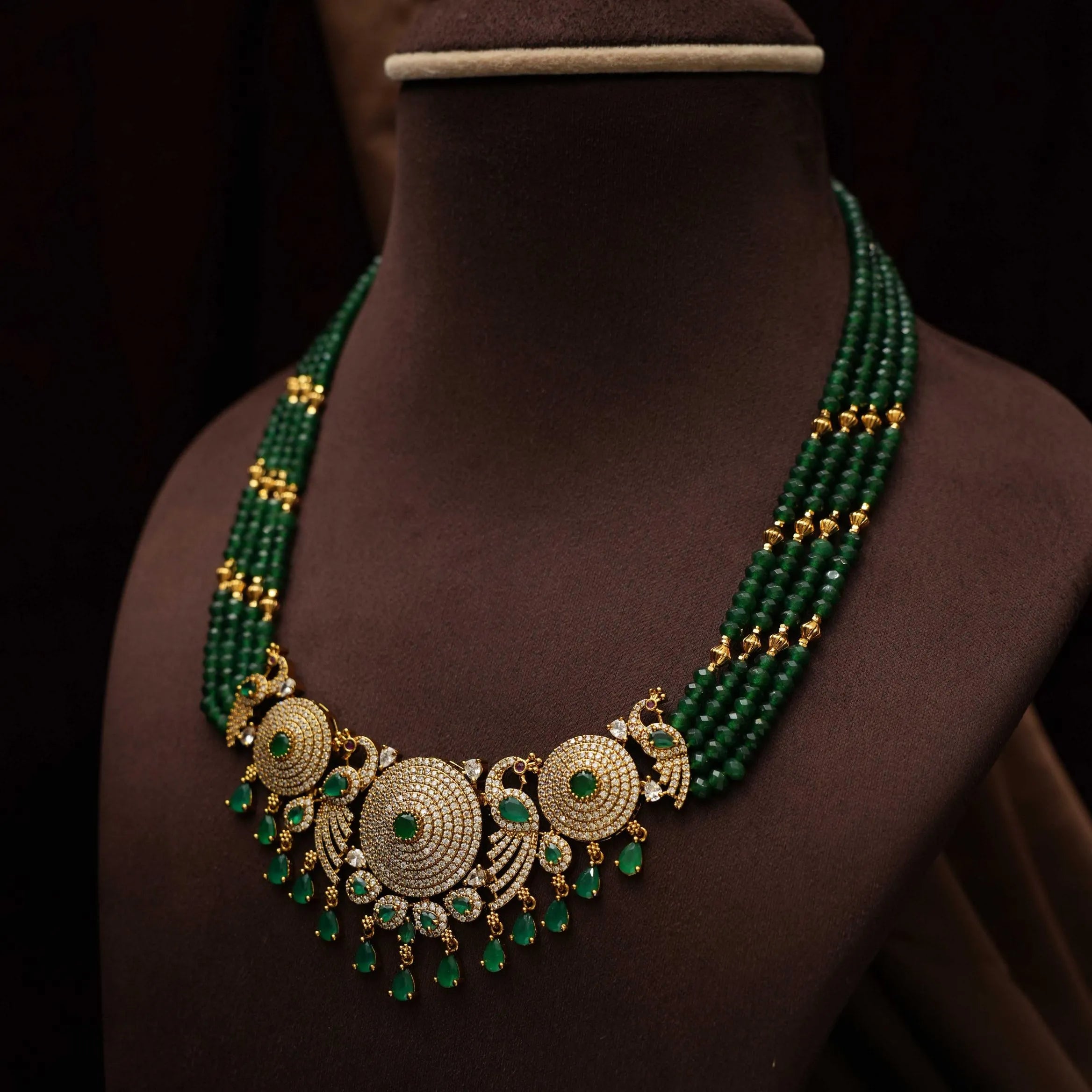 Naira Beaded Necklace - Green