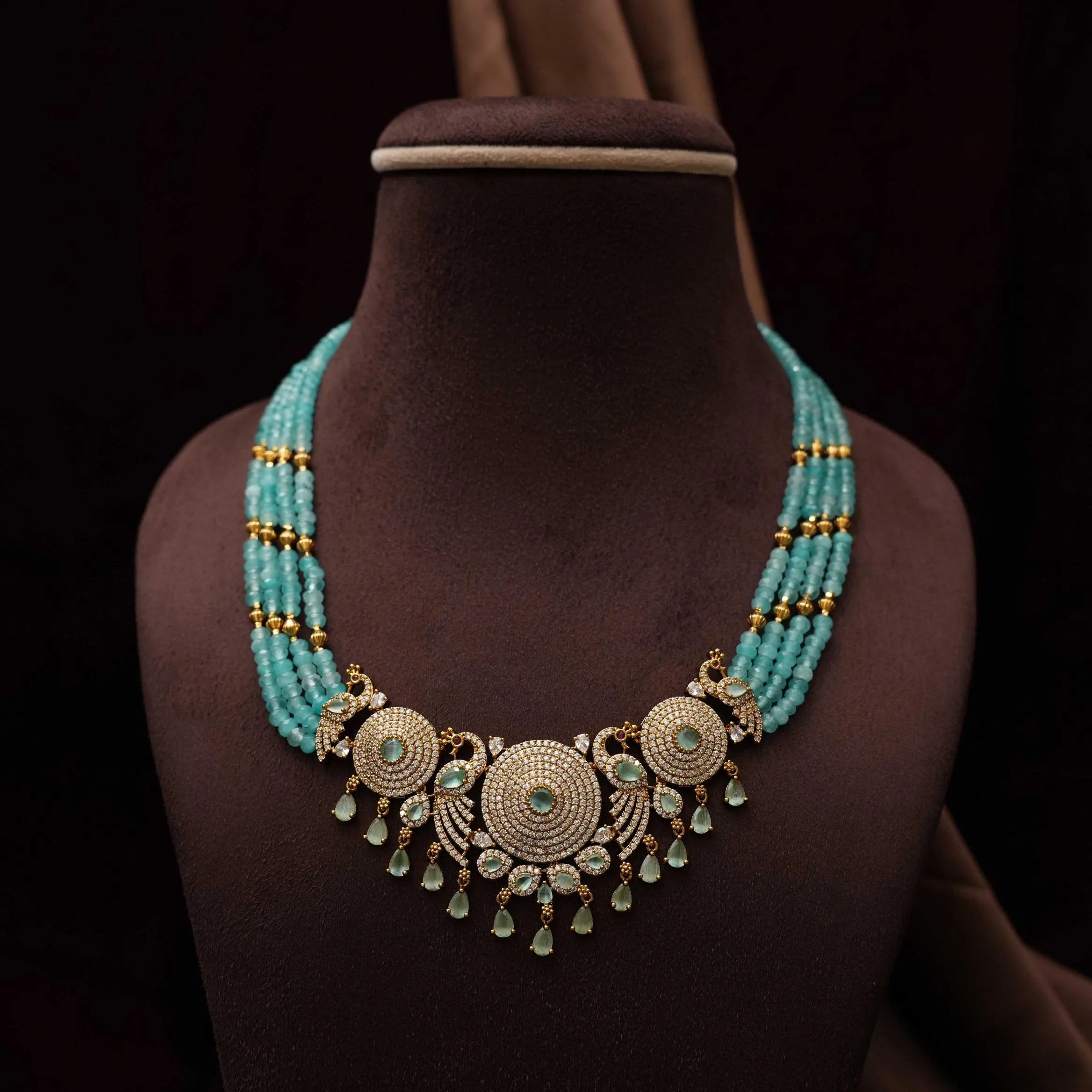 Naira Beaded Necklace - Pastel Blue