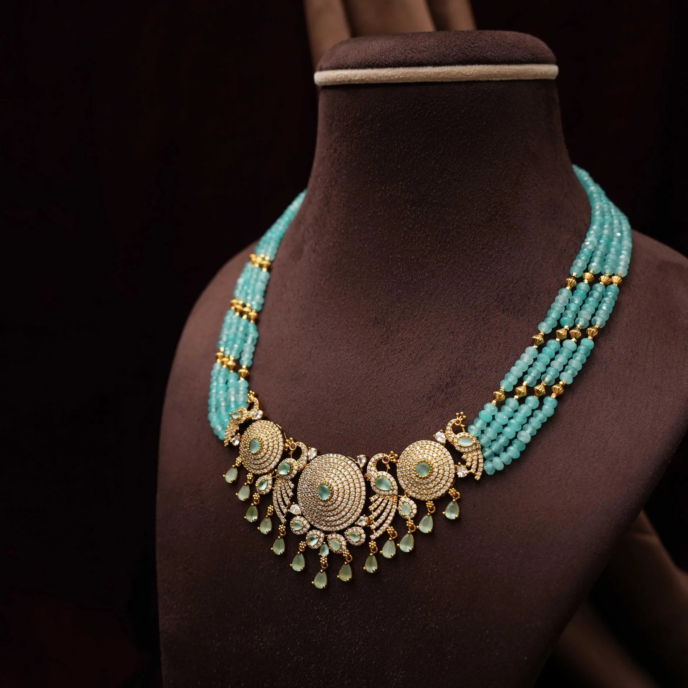 Naira Beaded Necklace - Pastel Blue