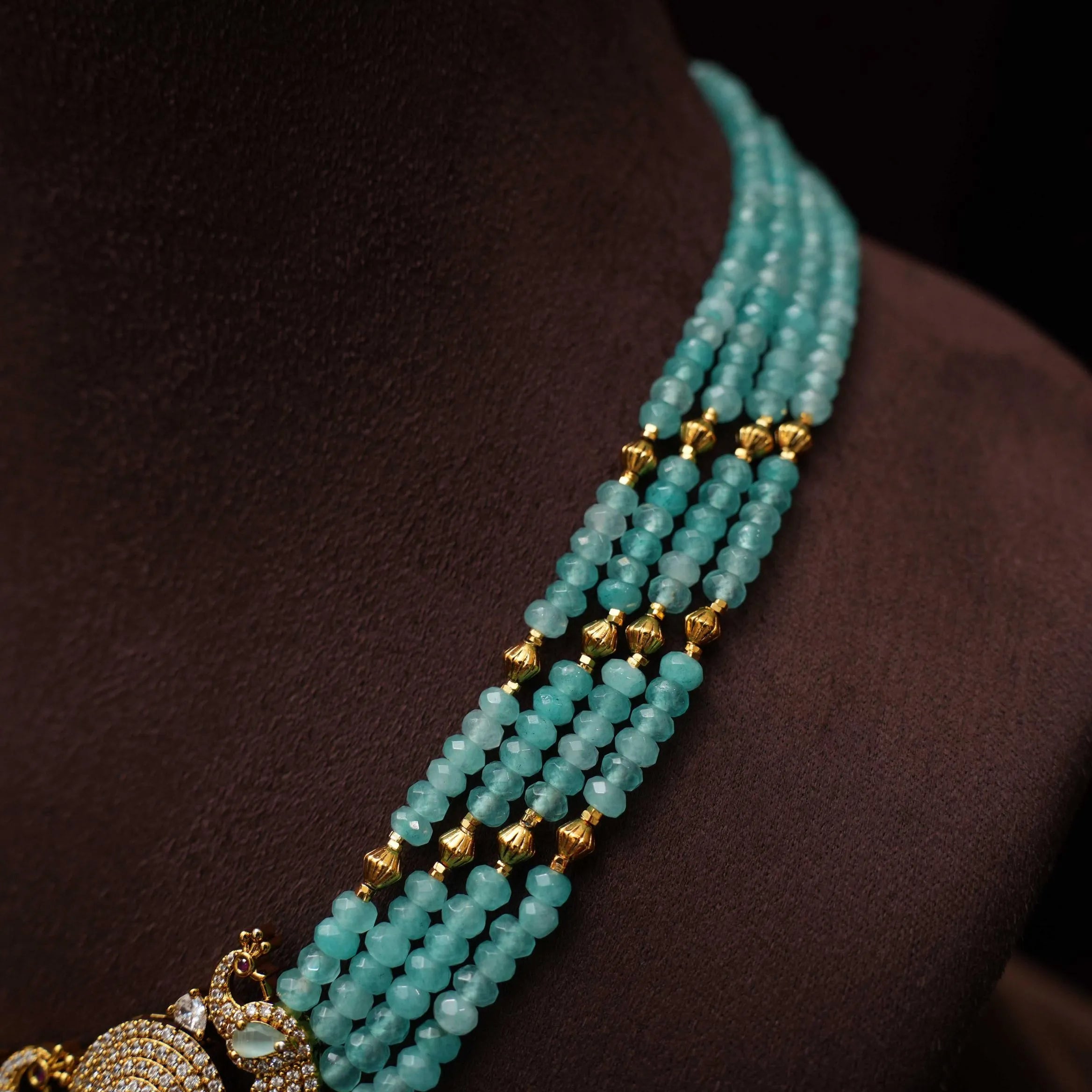 Naira Beaded Necklace - Pastel Blue