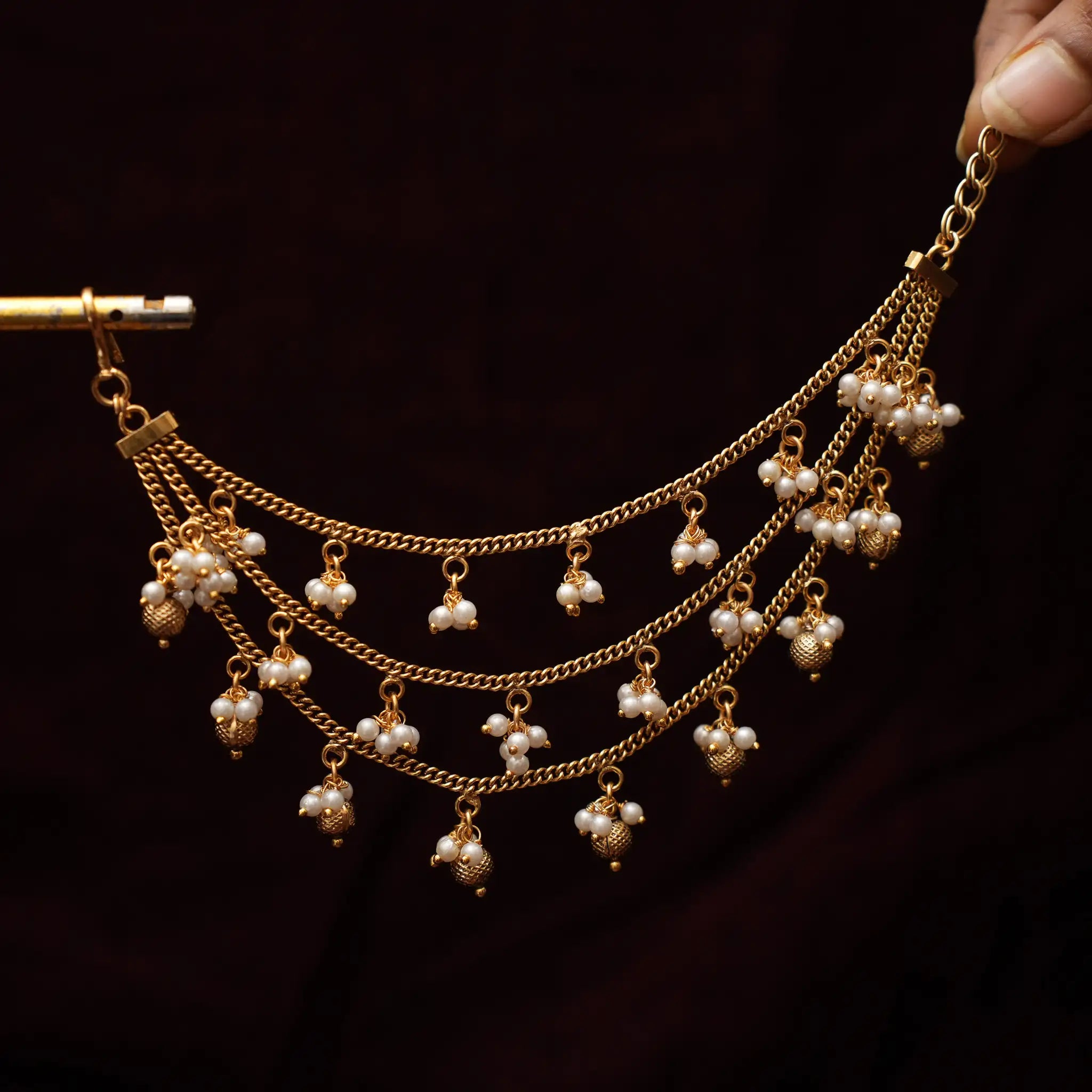 Nalin Polki Ear Chain